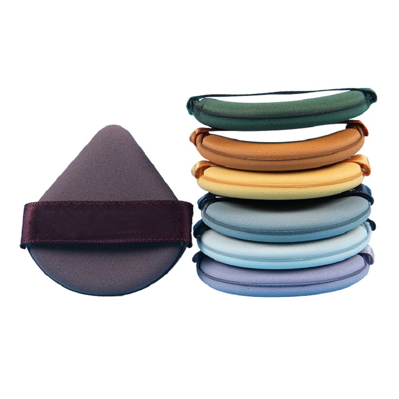 ✨TOATE PRODUSELE✨ - Set 7 Bureti de Machiaj Triunghi , Reutilizabili, Utilizare Umeda sau Uscata, 5.5 x 5.5 x 1.3 cm, Powder Puff, Multicolor