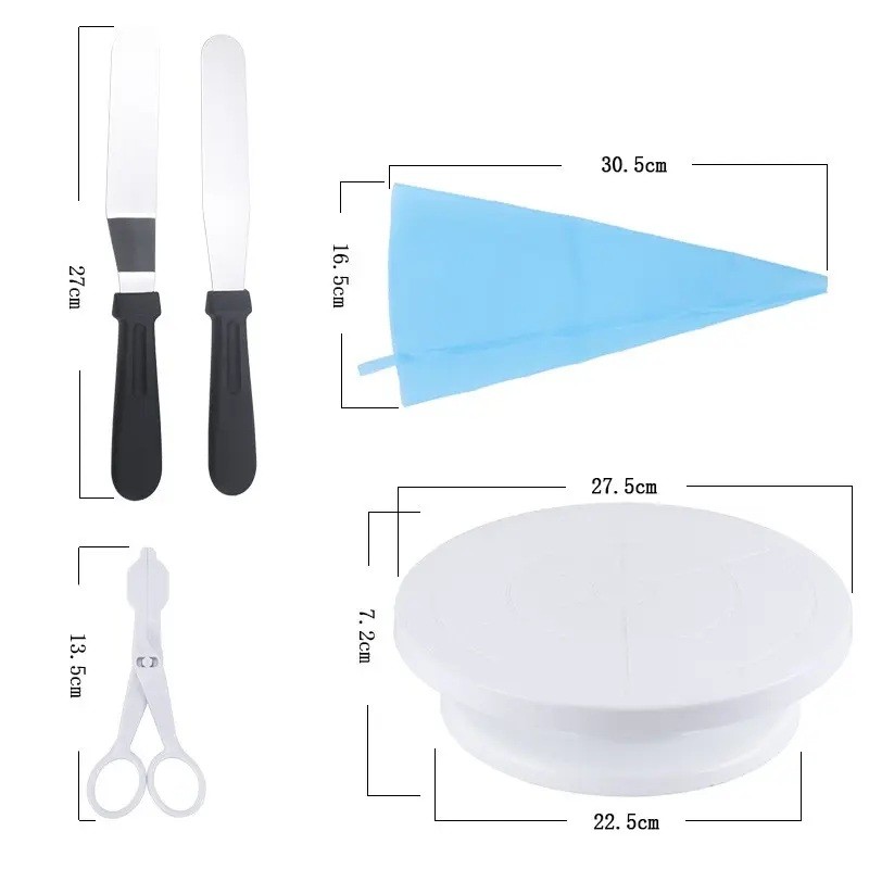 Set 70 Piese Ustensile pentru Ornare Prajituri, , din Plastic si Otel Inoxidabil, Multicolor [5]