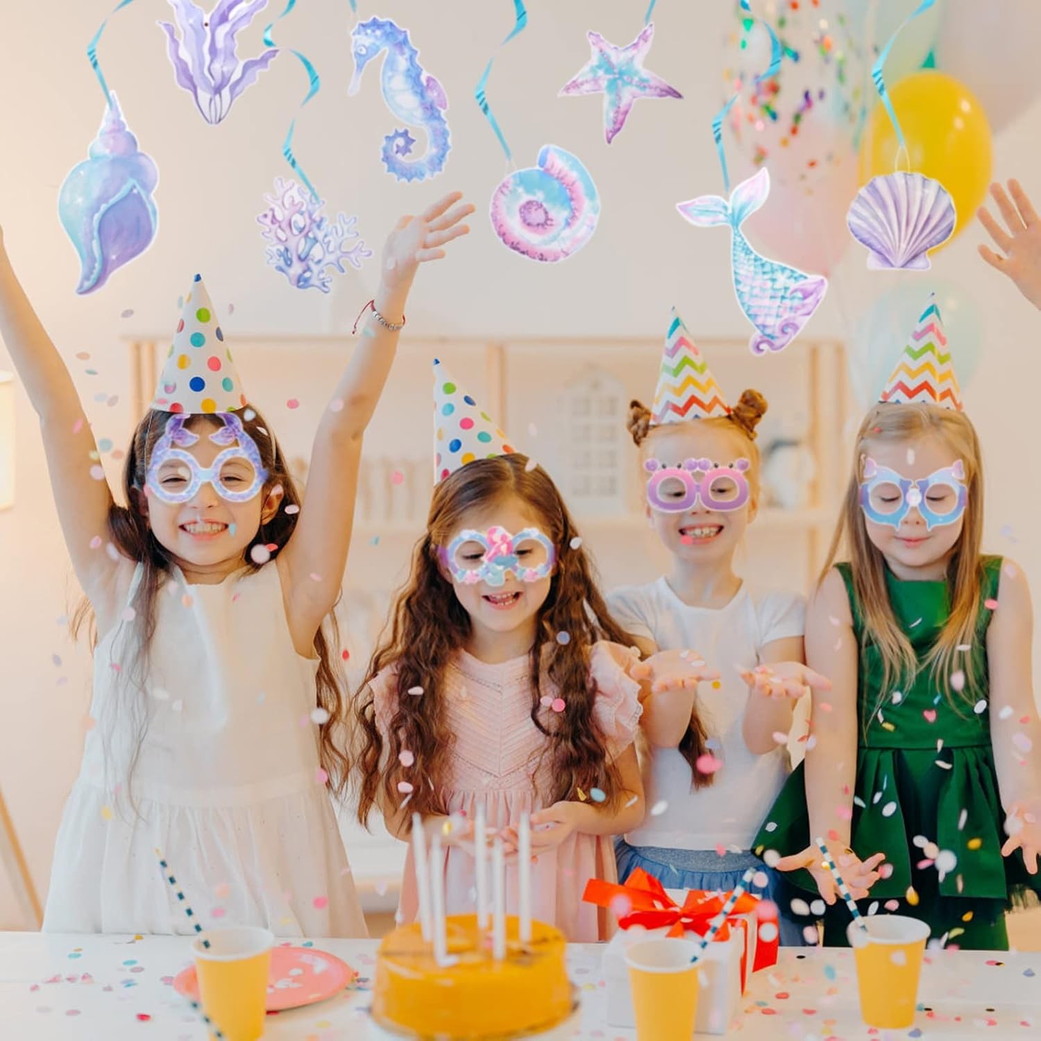 Set 8 Perechi de Ochelari Sirena, , Colectia Mermaid, Multicolor [3]