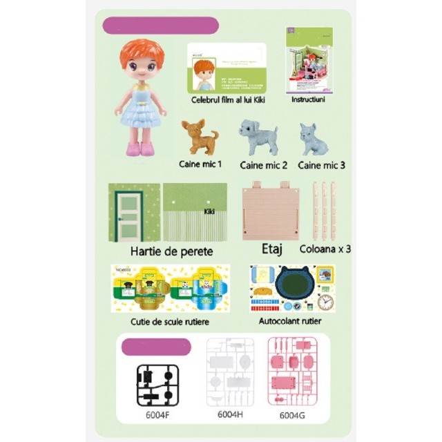 Set adapost pentru animalute , casa de papusi cu mobilier si ustensile, activitati distractive [4]