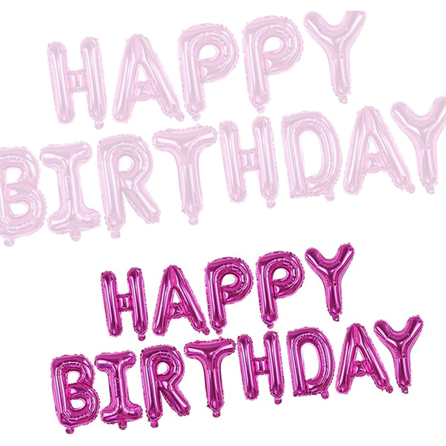 Set Baloane din Folie Metalizata, , Model Happy Birthday, Litere de 40 cm, Baloane Party, Ambalaj Individual, Pai, Ata si Adeziv Incluse, Umflare cu Aer sau Heliu, Mov [2]