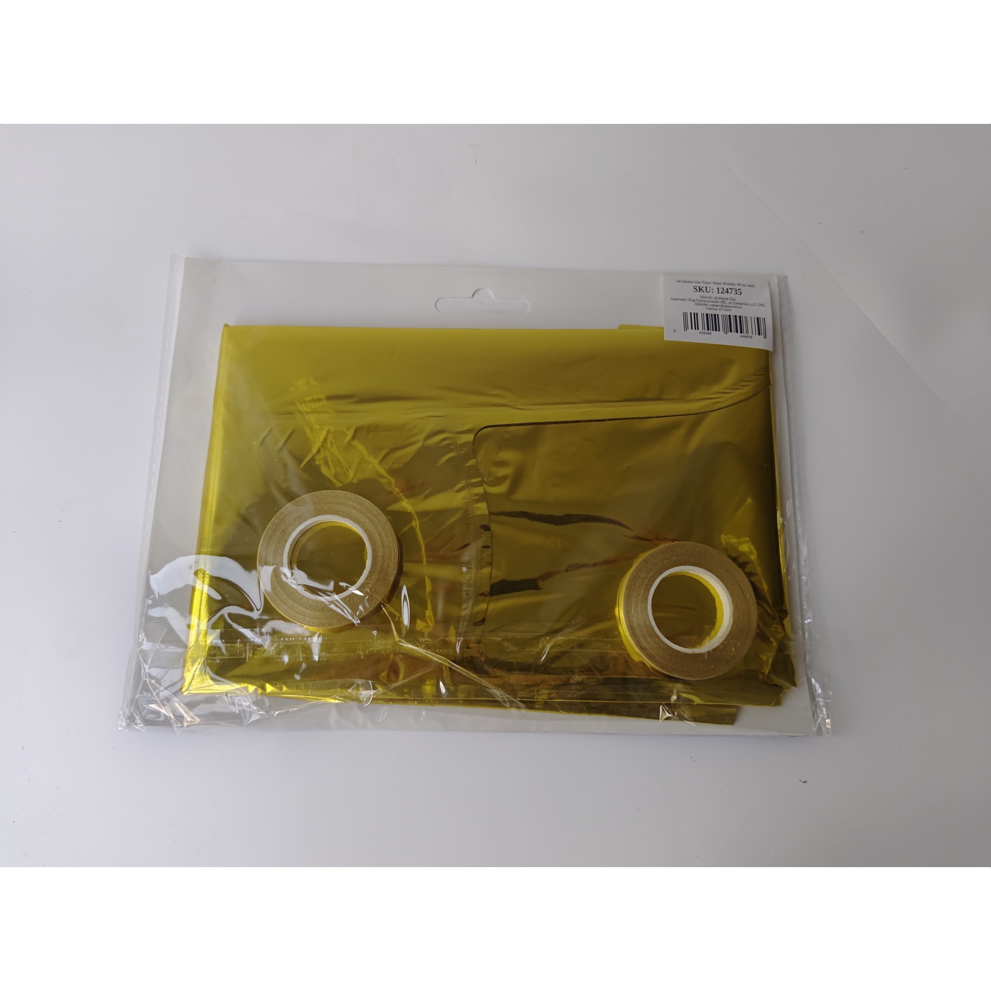 Set 13 Baloane Folie, , Tip Ghirlanda, Model Happy Birthday, 40 cm, Auriu [5]