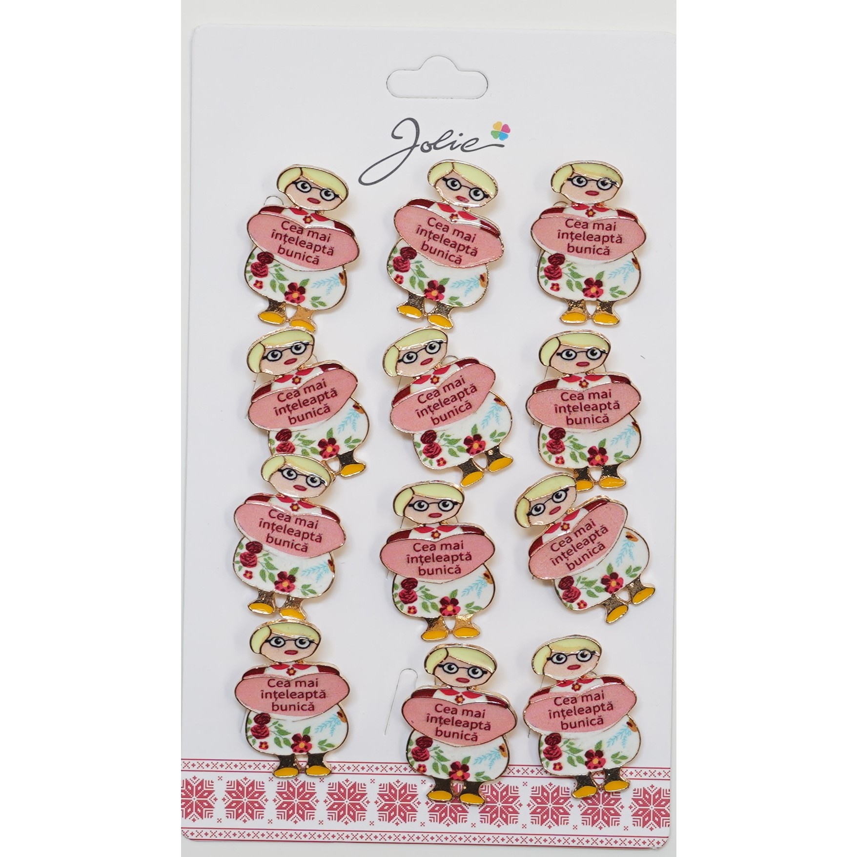 Set 12 Brose Martisor Primavara cu Mesaj Cea Mai Inteleapta Bunica [1]