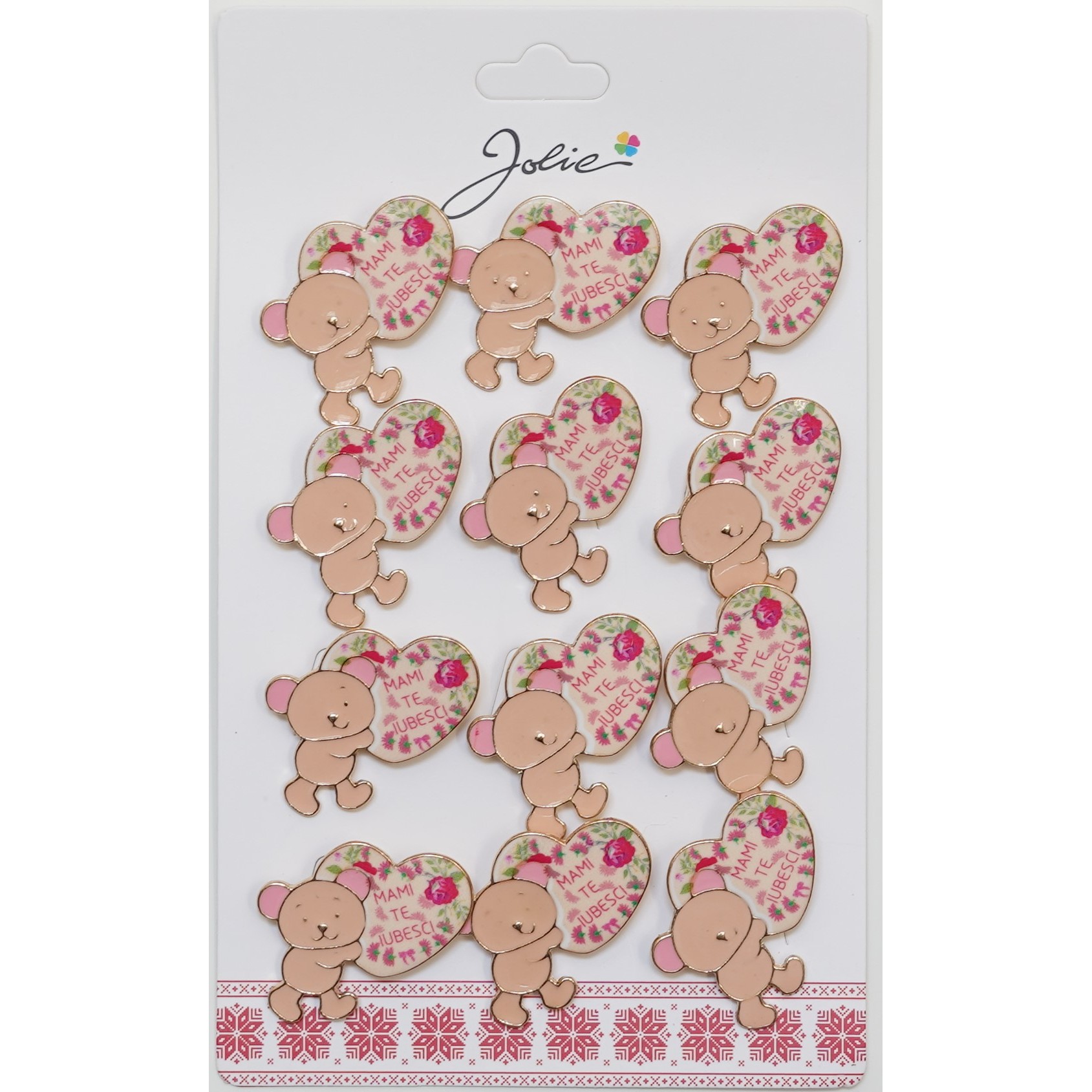 ✨TOATE PRODUSELE✨ - Set 12 Brose Martisor Primavara cu Mesaj Mami Te Iubesc