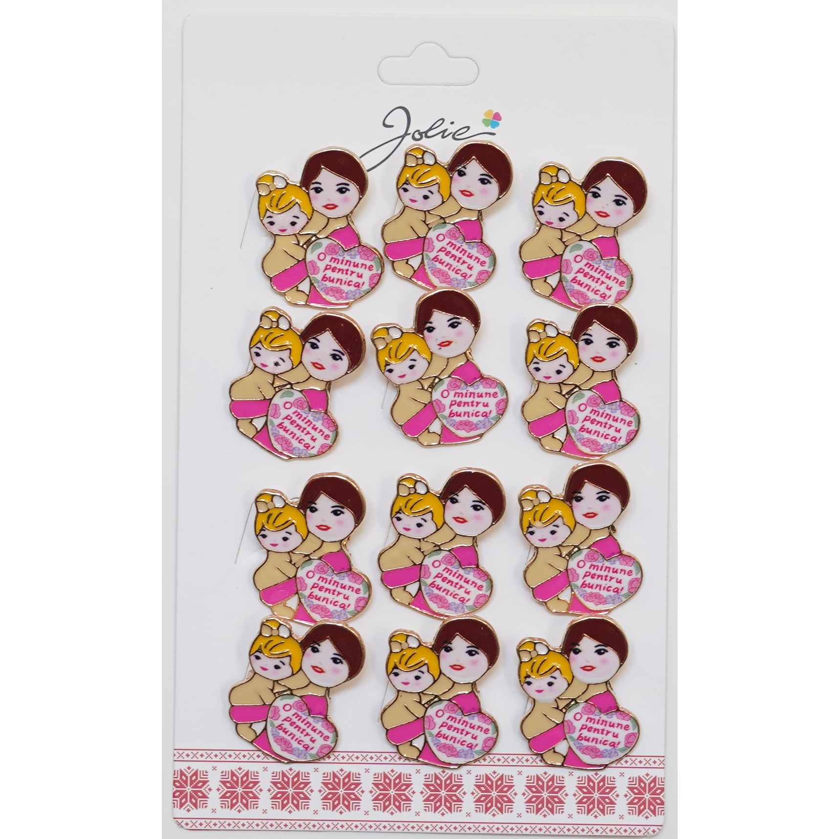 ✨TOATE PRODUSELE✨ - Set 12 Brose Martisor Primavara cu Mesaj O Minune Pentru Bunica