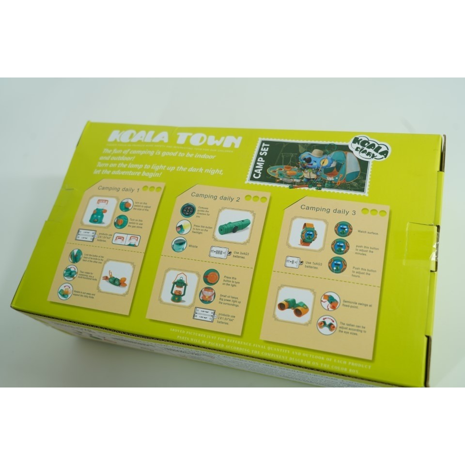 Set camping exterior/interior pentru copii, covoras, 18 ustensile de joaca, +3 ani, multicolor [2]