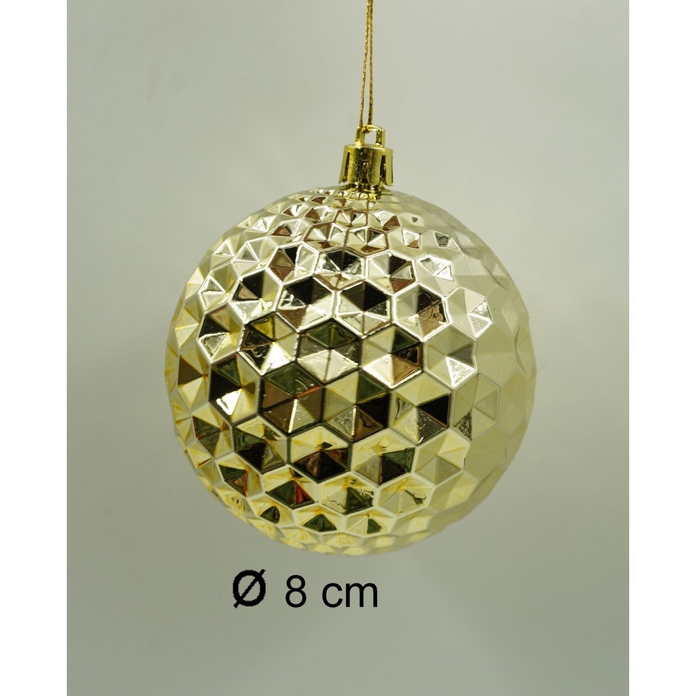 Set de 24 ornamente de brad, , de tip Glob, Rosu/ Auriu, cu ø de 8 cm, din plastic, cu finisaj sclipitor , cutie 19 cm lungime x 42 cm inaltime x 19 cm adancime [11]