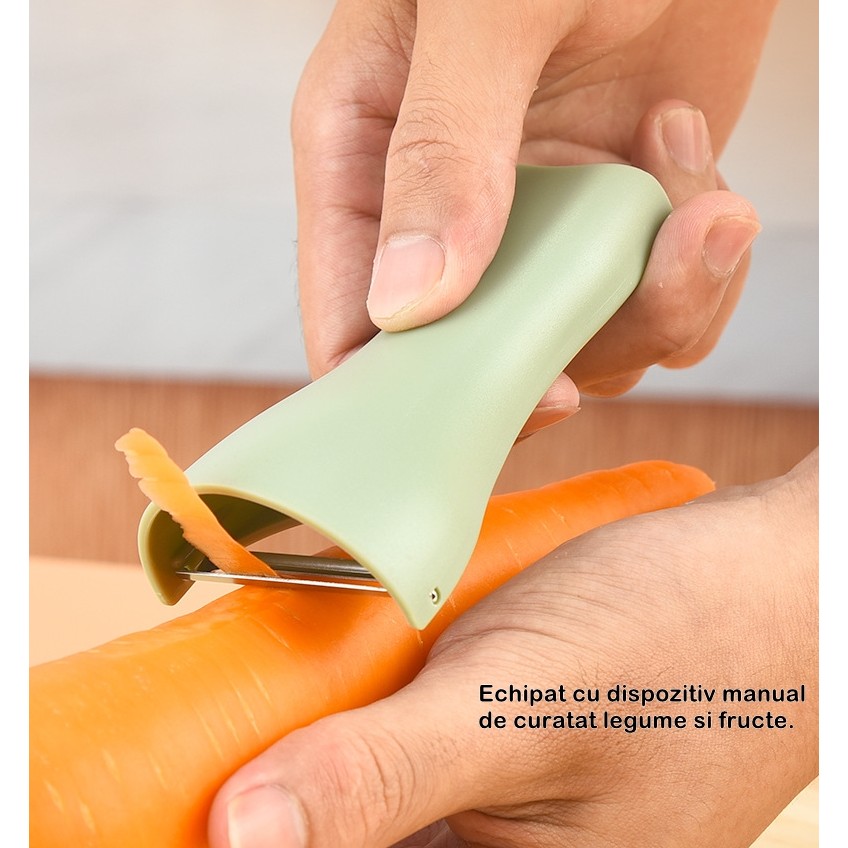 Set foarfeca pentru bucatarie , curatator legume tip suport, multifunctional, spargator nuci, material ABS si otel inoxidabil, maner ergonomic, 16.8 x 7.8 x 1 cm, verde [5]