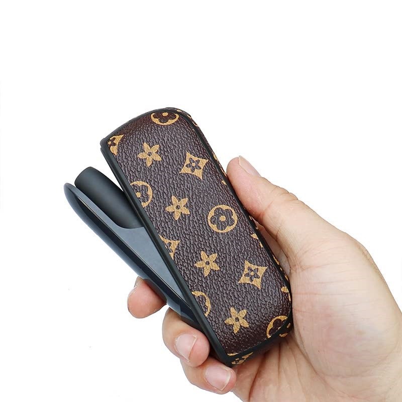 Set Husa Piele Ecologica Si Capac Plastic , pentru IQOS 3.0 DUO, de Protectie, Anti Soc si Zgarieturi, 20 gr, 12 x 4 x 2 cm, Maro [3]