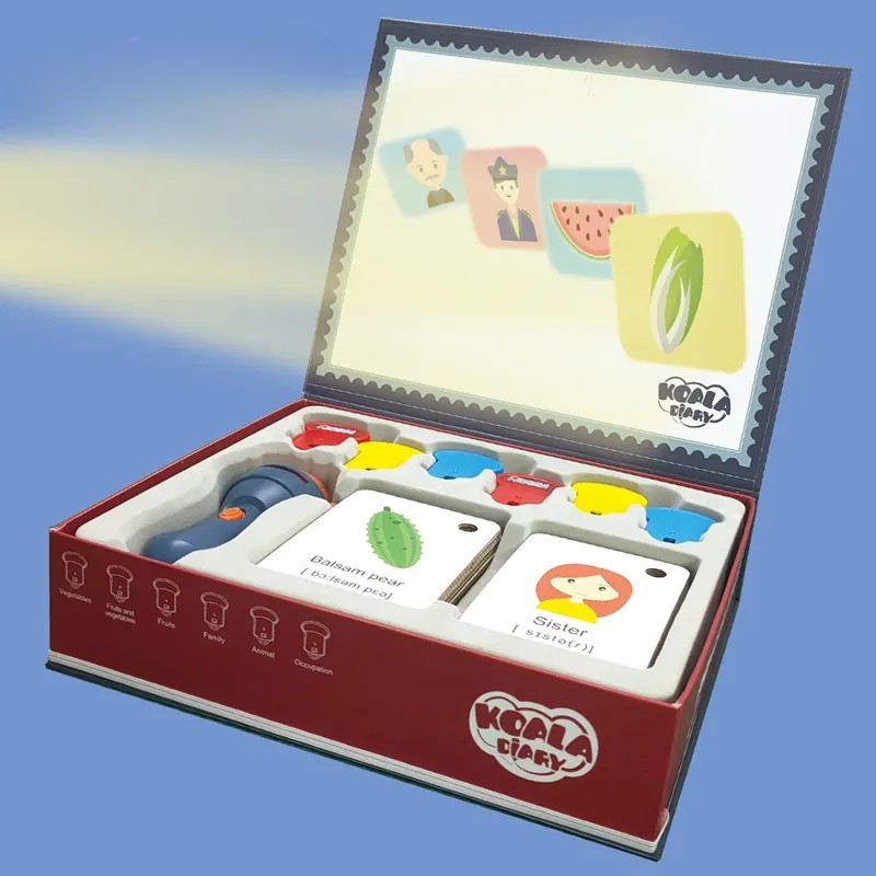 Set Jucarie Educativa, , Proiector Tip Lanterna Pentru Copii, 6 Teme, 48 de Imagini, Cutie Depozitare, +3 ani, Albastru [10]