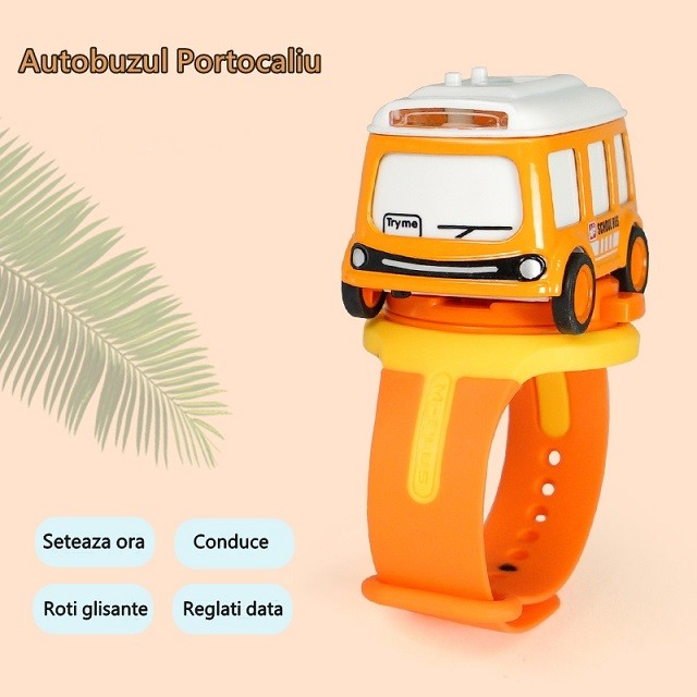 Set jucarie pentru copii, , masina-ceas verde si portocalie [5]