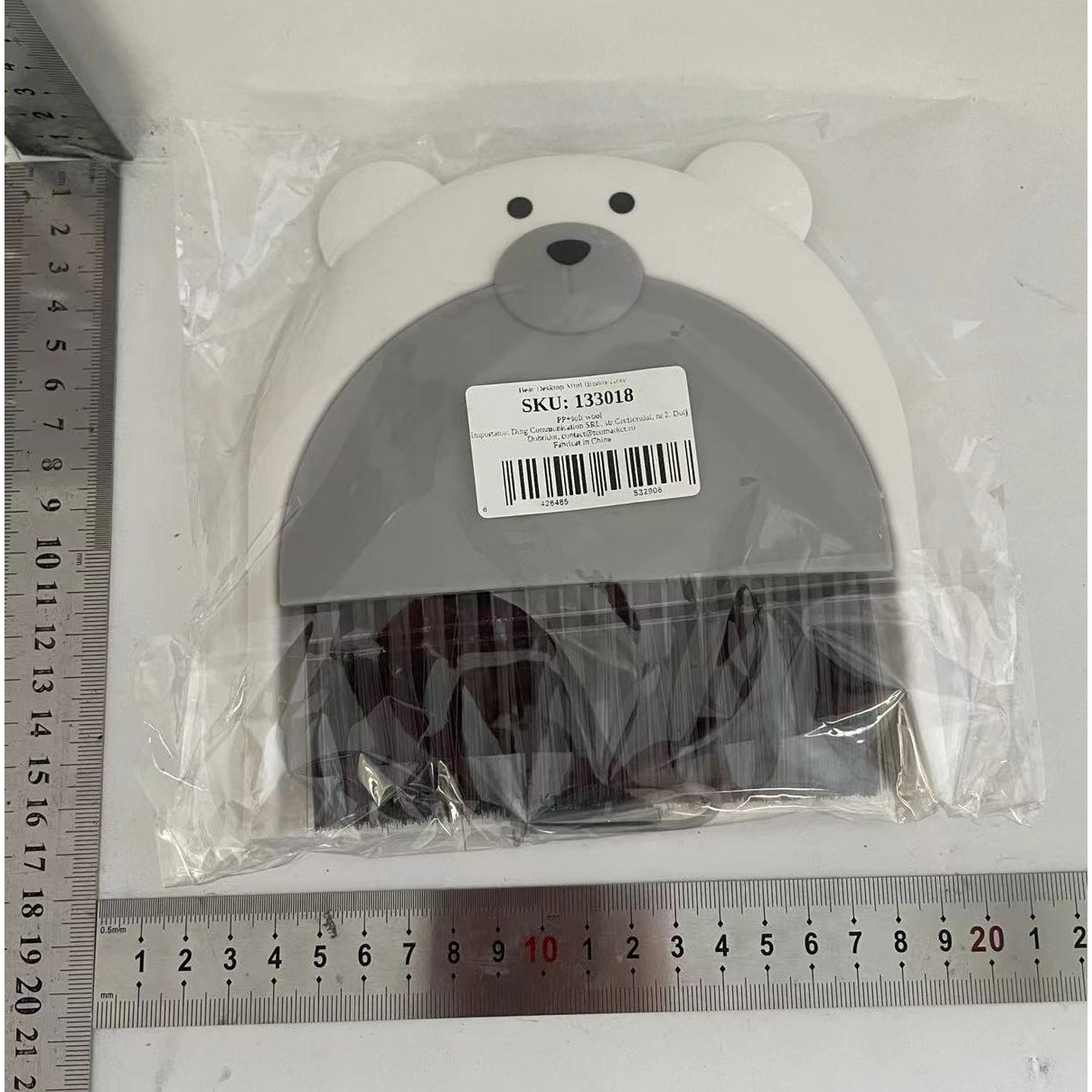 Set Matura si Faras, , Pentru Birou, din PP, Model Ursulet, 23.5 x 18 cm, Gri [2]