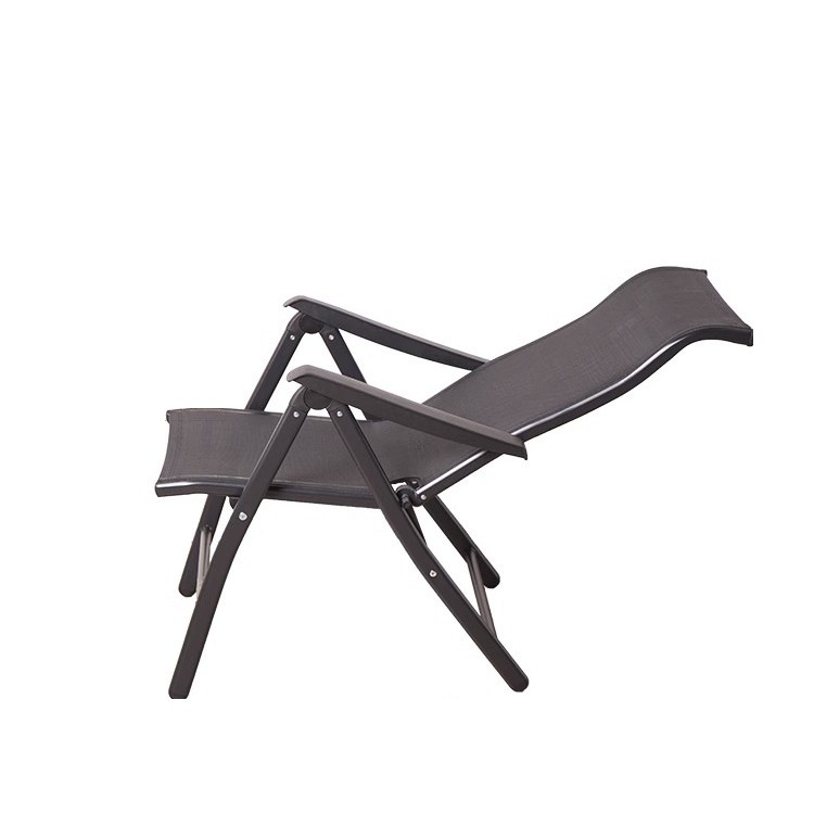 Scaun 2in1 de Gradina, , Sezlong, Suport Picioare, Pliabil, Cadru Metalic, Impermeabil, 47 x 110 x 46 cm, Negru [4]