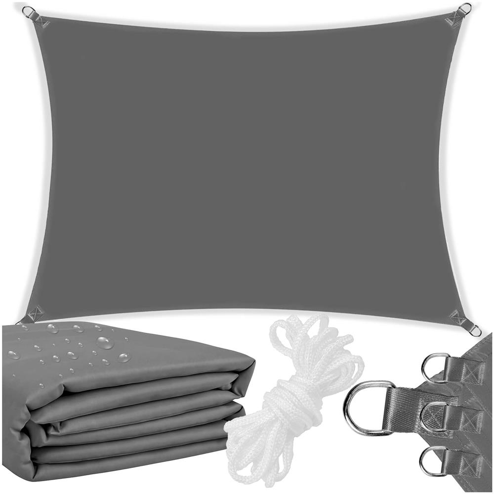 Prelata umbrire 4x3 m pentru terasa sau balcon, impermeabila, protectie UV, gri [8]