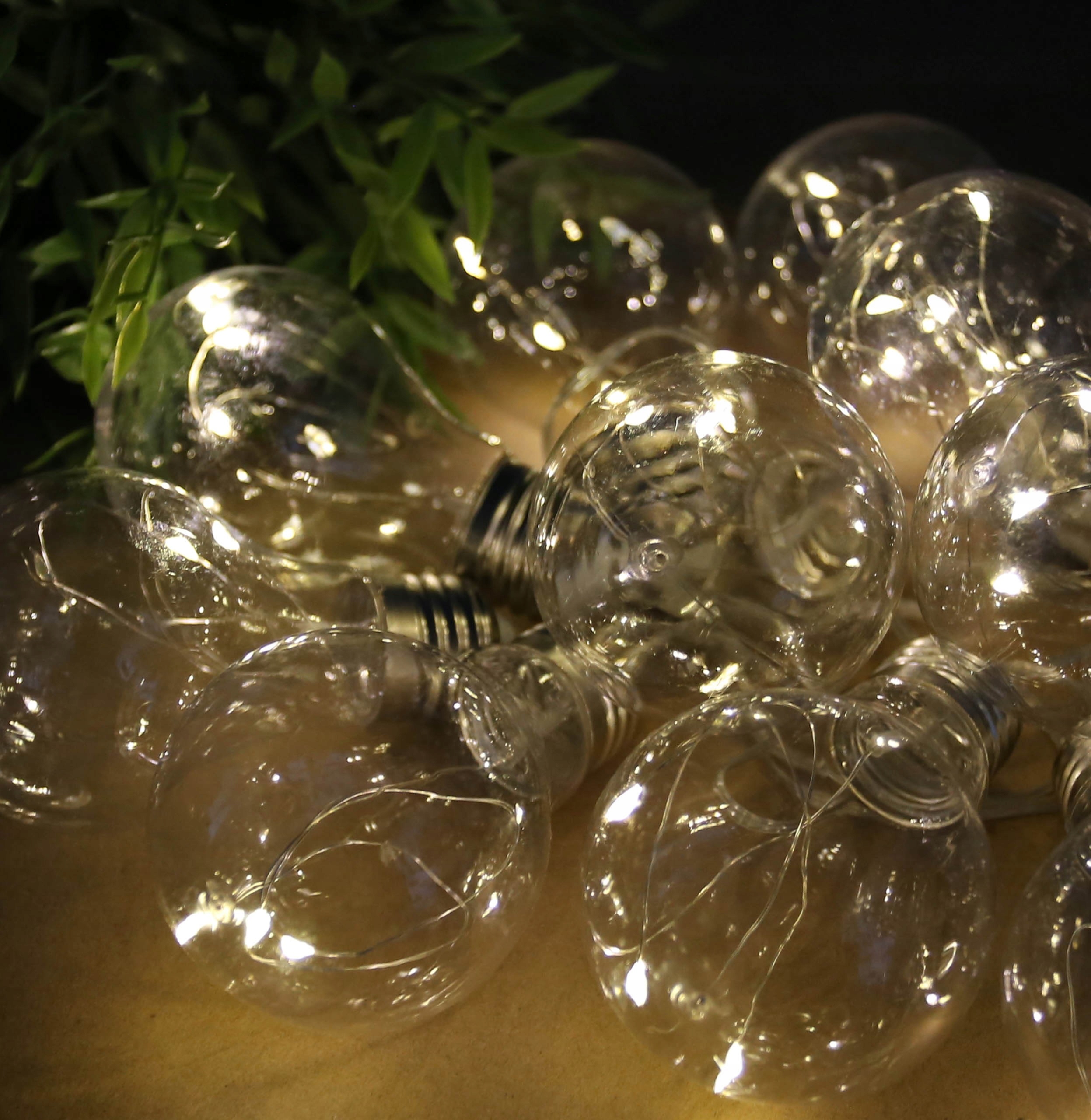 Ghirlanda luminoasa, LED, model Moza, 10 becuri, 380cm, incarcare solara, lumina alb cald [8]