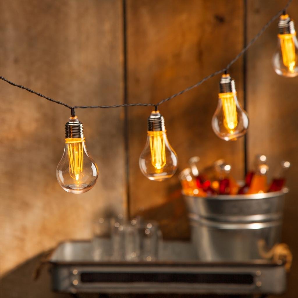 Ghirlanda luminoasa, LED, model Hemma, 10 becuri, 380cm, incarcare solara, lumina alb cald [2]