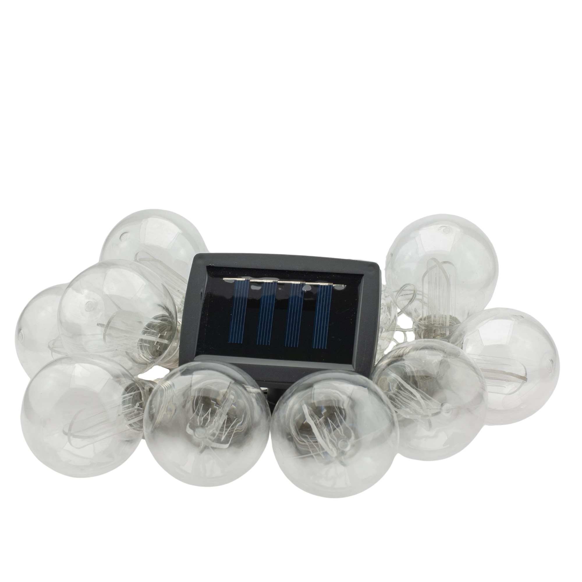 Ghirlanda luminoasa, LED, model Hemma, 10 becuri, 380cm, incarcare solara, lumina alb cald [9]