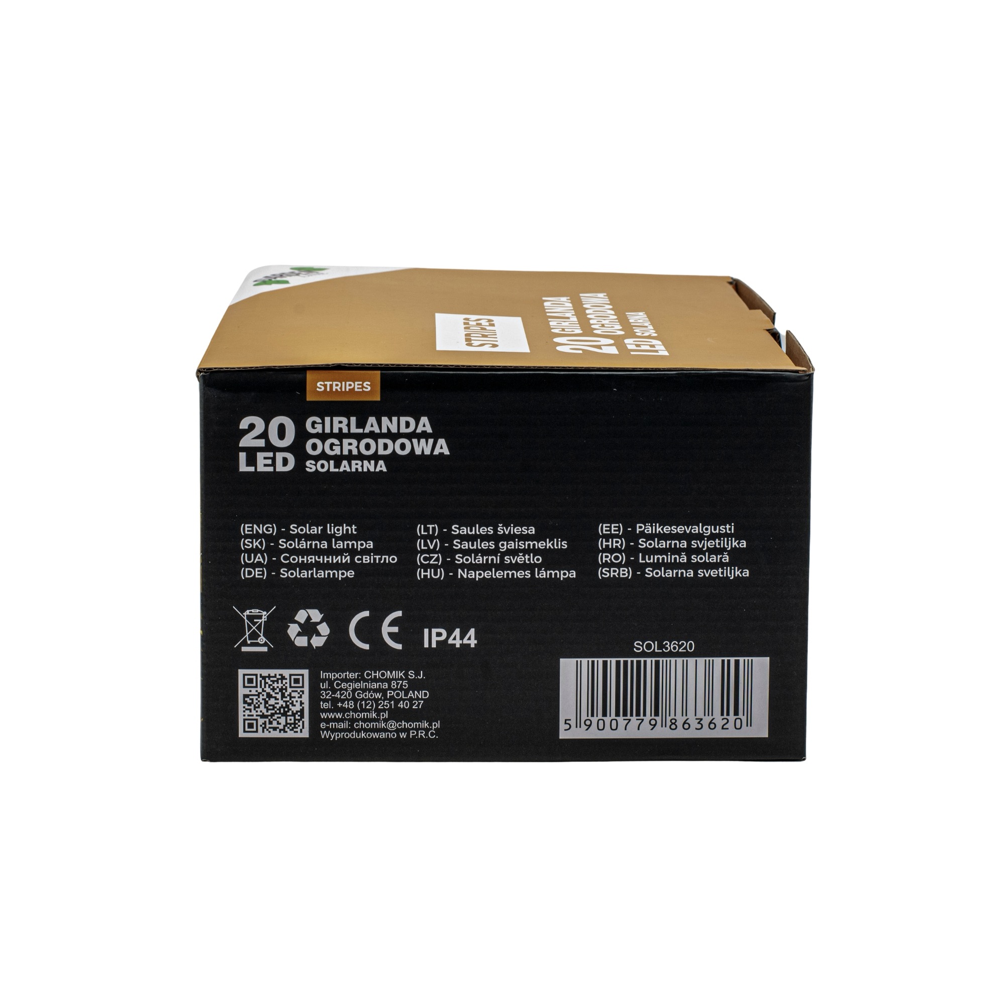 Ghirlanda luminoasa, LED, model Stripes, 20 becuri, 580cm, incarcare solara, lumina alb cald [8]