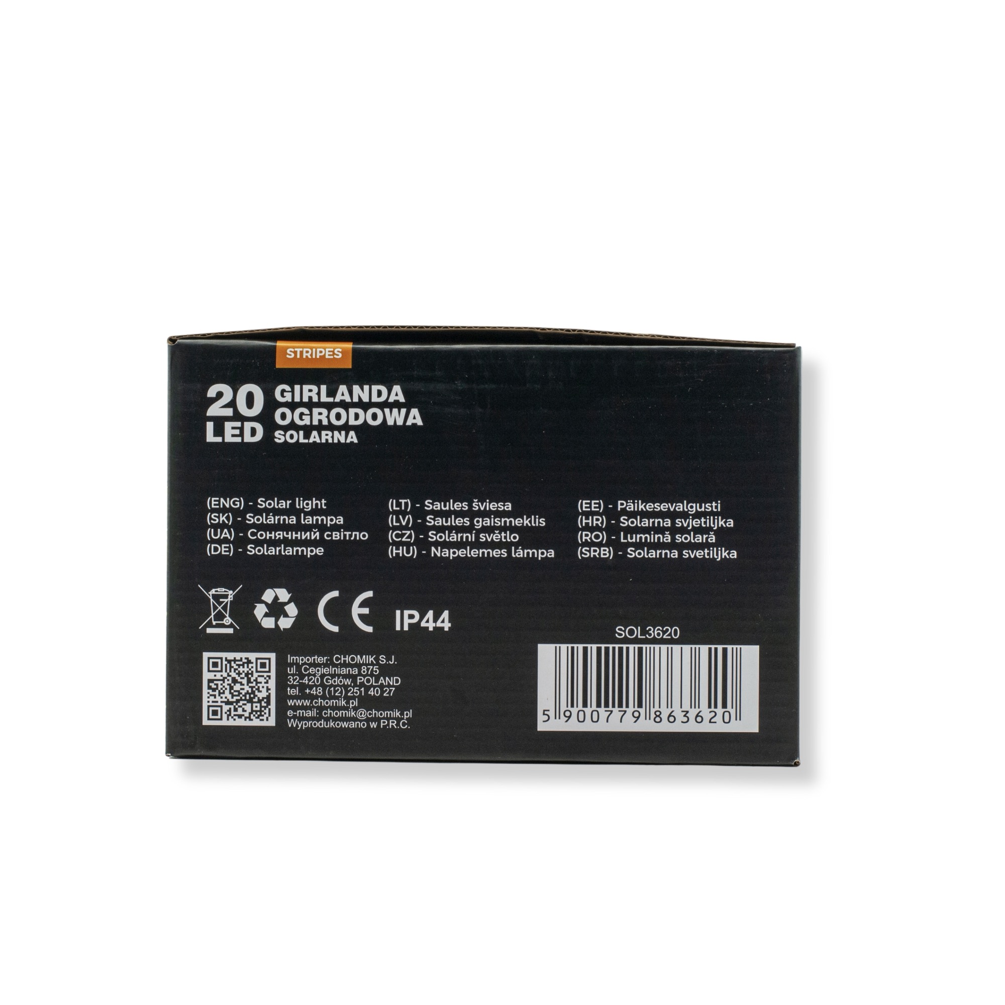 Ghirlanda luminoasa, LED, model Stripes, 20 becuri, 580cm, incarcare solara, lumina alb cald [13]