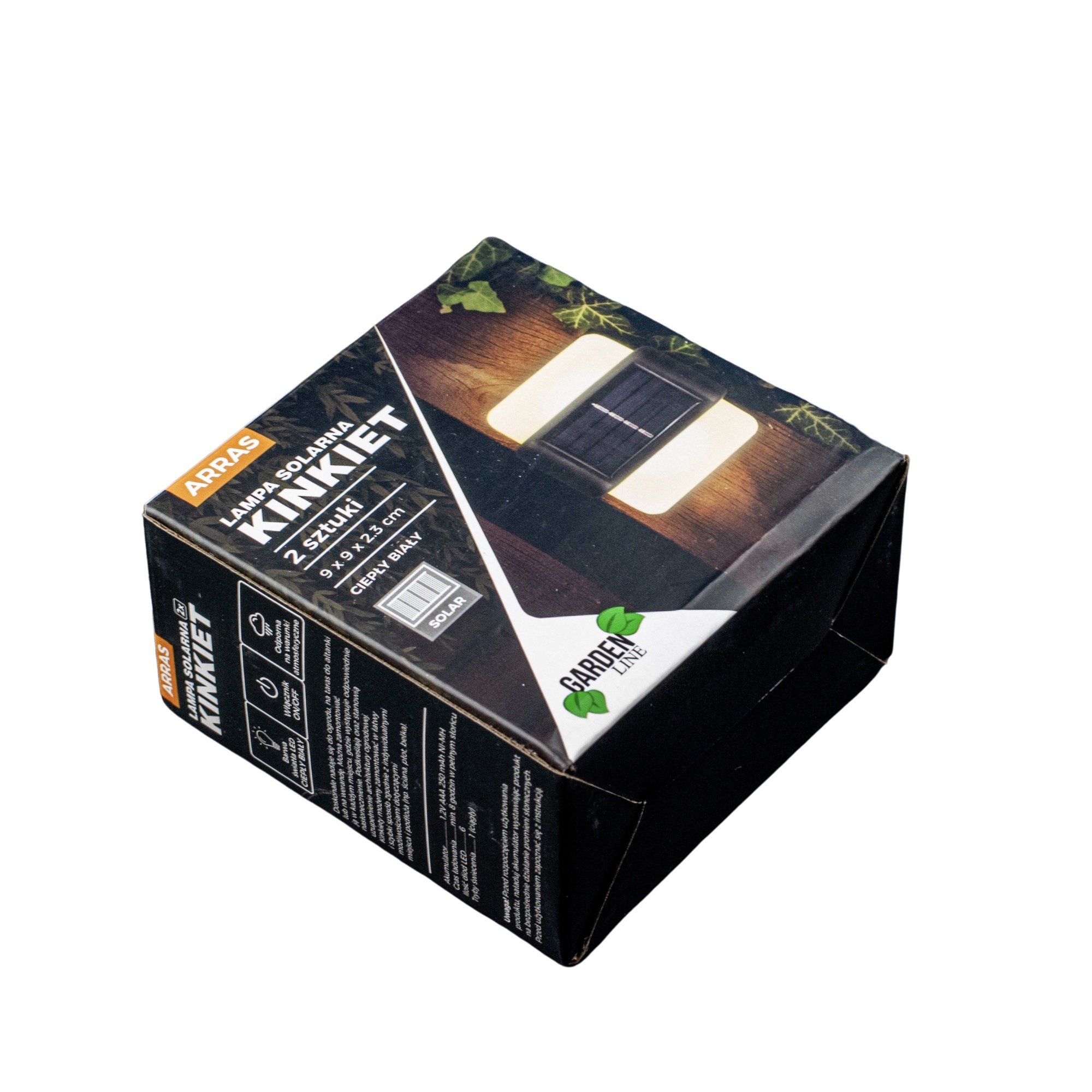 Set 2 lampi solare LED de perete, IP44 pentru exterior, autonomie 12 ore, 9x9x2.3cm, negru [8]