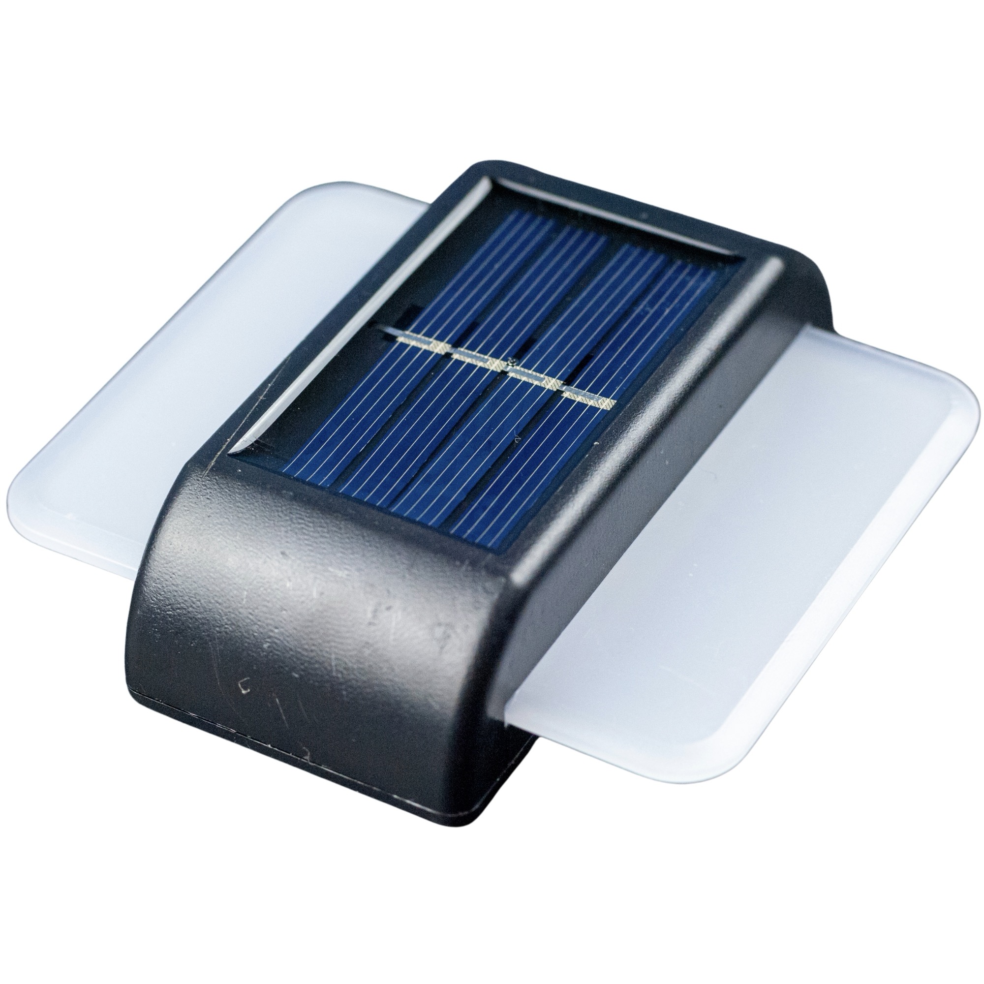 Set 2 lampi solare LED de perete, IP44 pentru exterior, autonomie 12 ore, 9x9x2.3cm, negru [14]