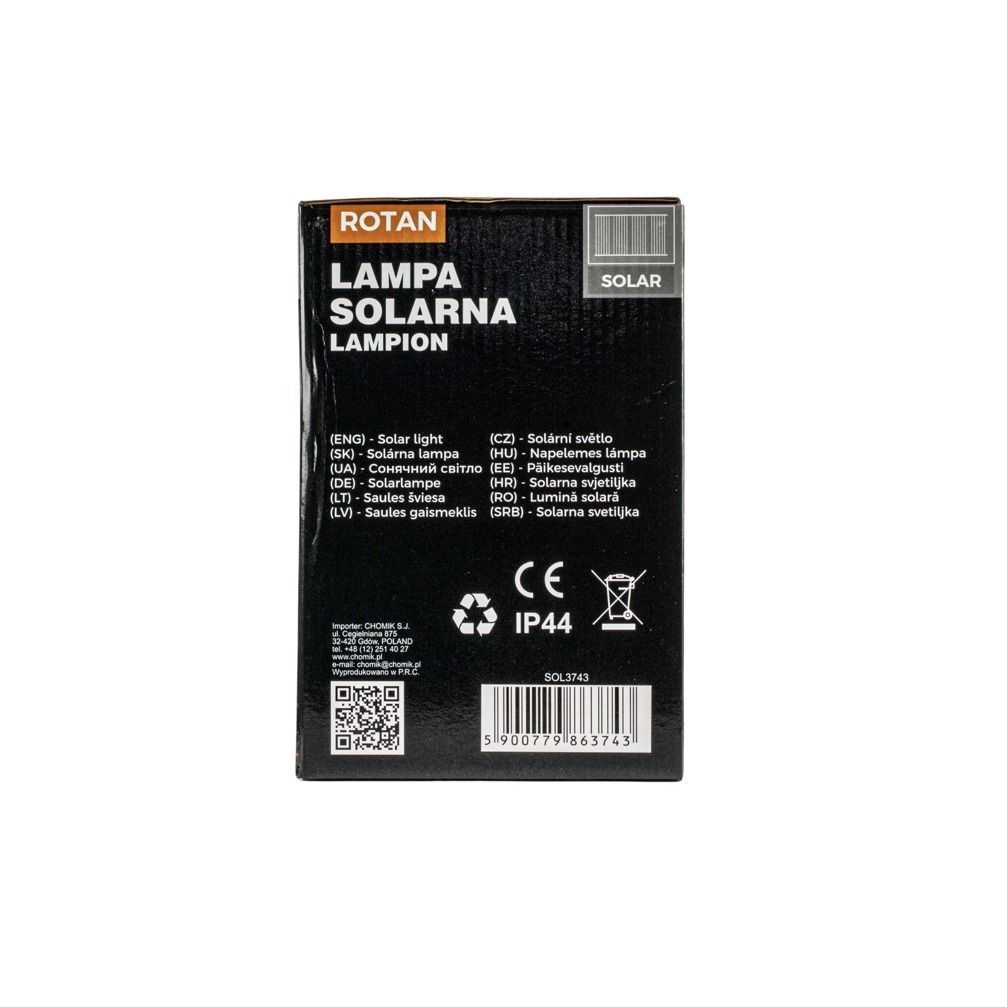 Felinar decorativ solar, LED, pentru exterior, 12x12x18.5cm, alb [10]