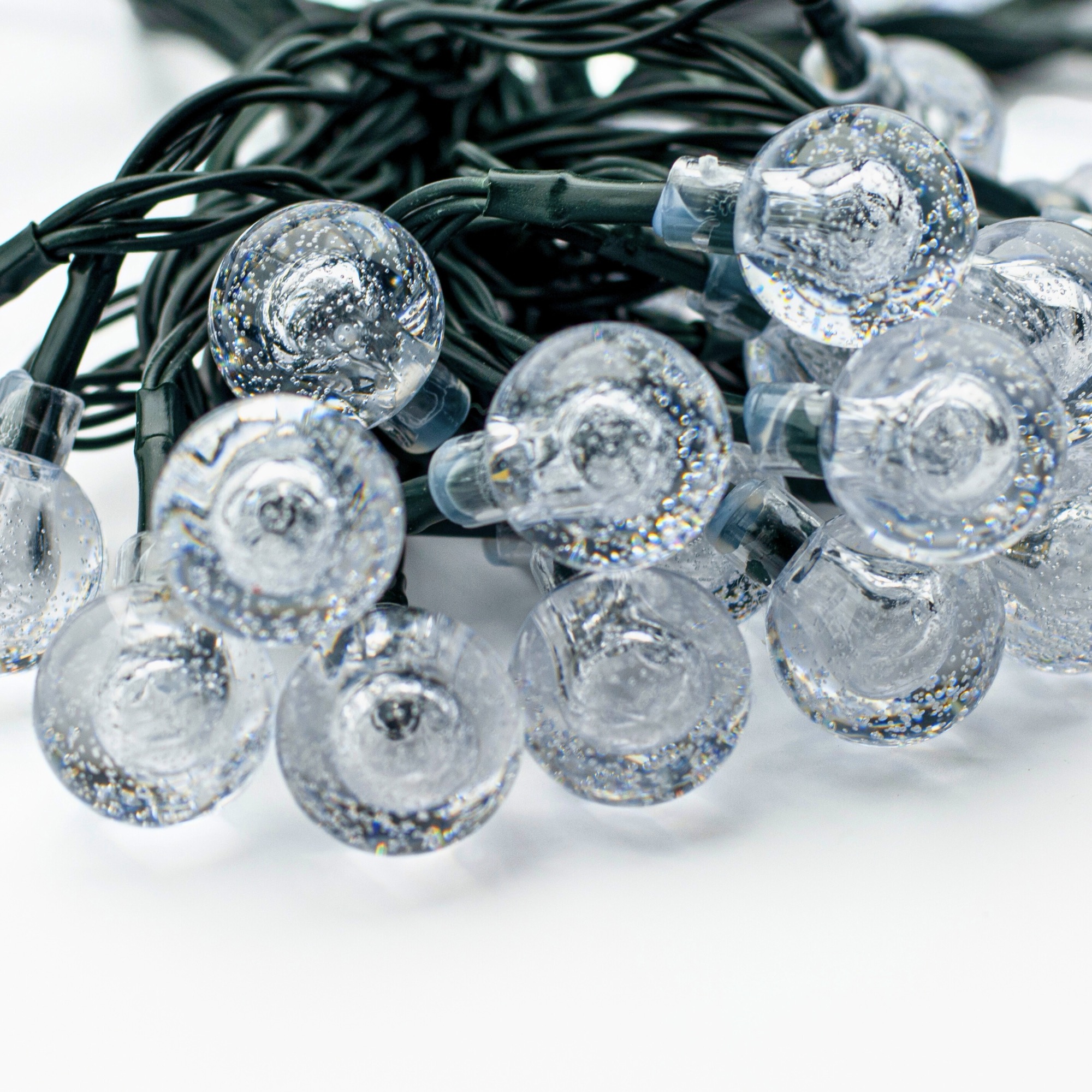 Ghirlanda luminoasa, LED, model Bubble, 50 becuri, 935cm, incarcare solara, lumina alb cald [13]