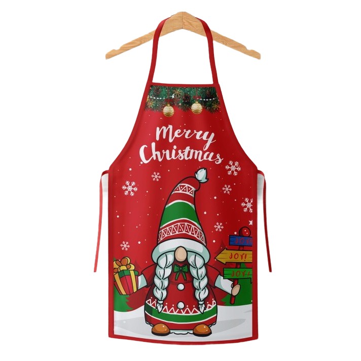 ✨TOATE PRODUSELE✨ - Sort de Bucatarie Decorativ, , Tema Craciun, 50 x 70 cm, Model Elf, din Poliester, Rosu