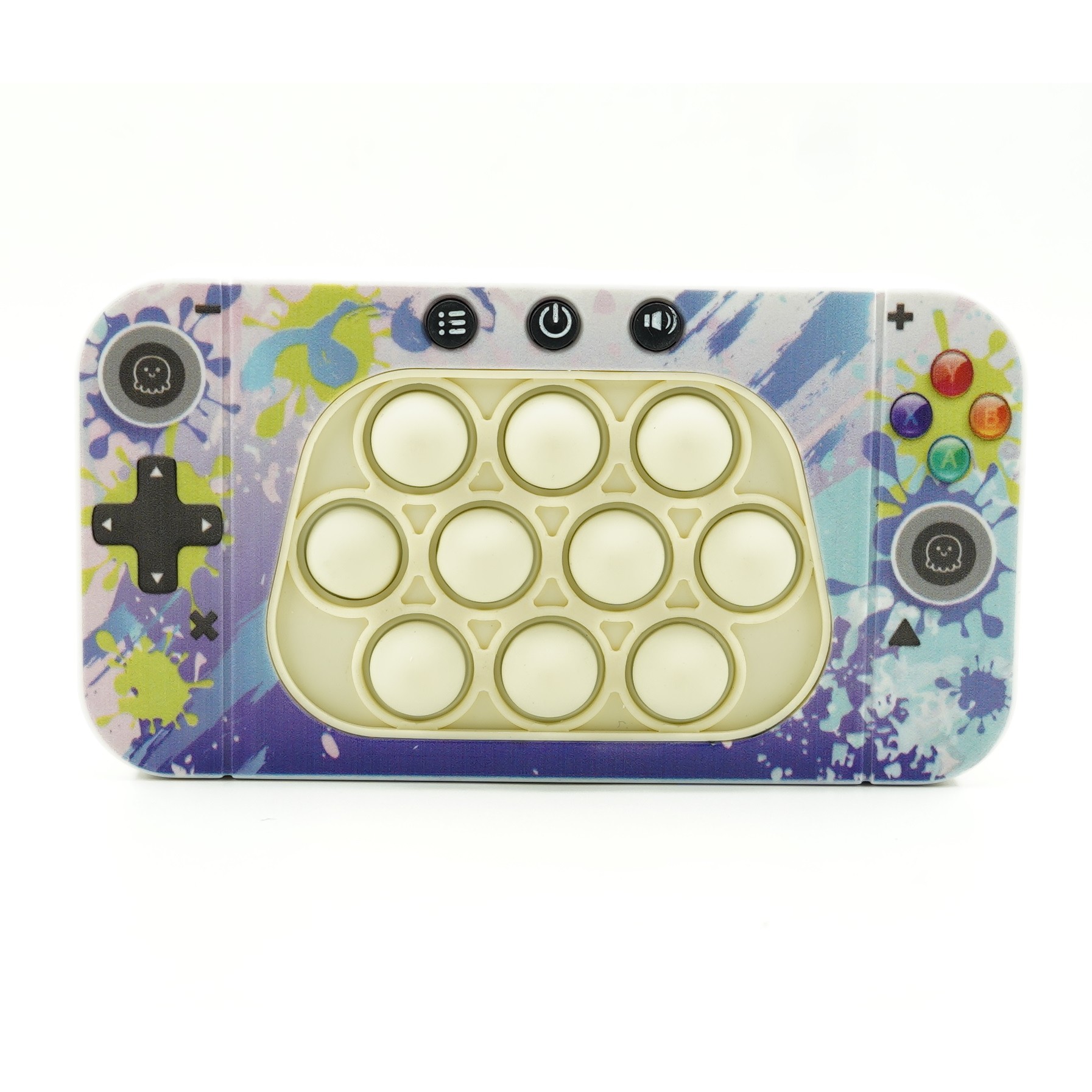 Console - Jucarie interactiva tip consola pentru copii , speed push whack-a-mole, joc de viteza pop it, material ABS/silicon, cu nivele, sunete si lumini, 15.5 x 7.6 x 5.3 cm, model culori, multicolor
