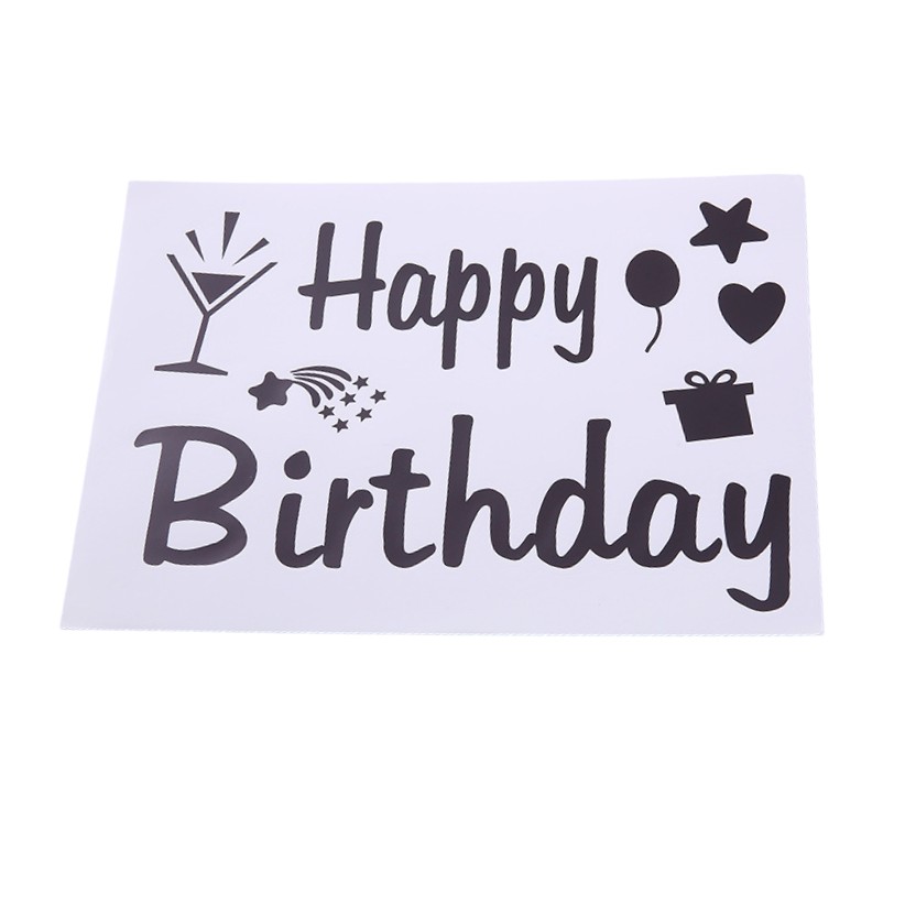 ✨TOATE PRODUSELE✨ - Sticker Autocolant pentru Baloane, , Tematica Aniversare, Model Happy Birthday, 29x21 cm, Negru