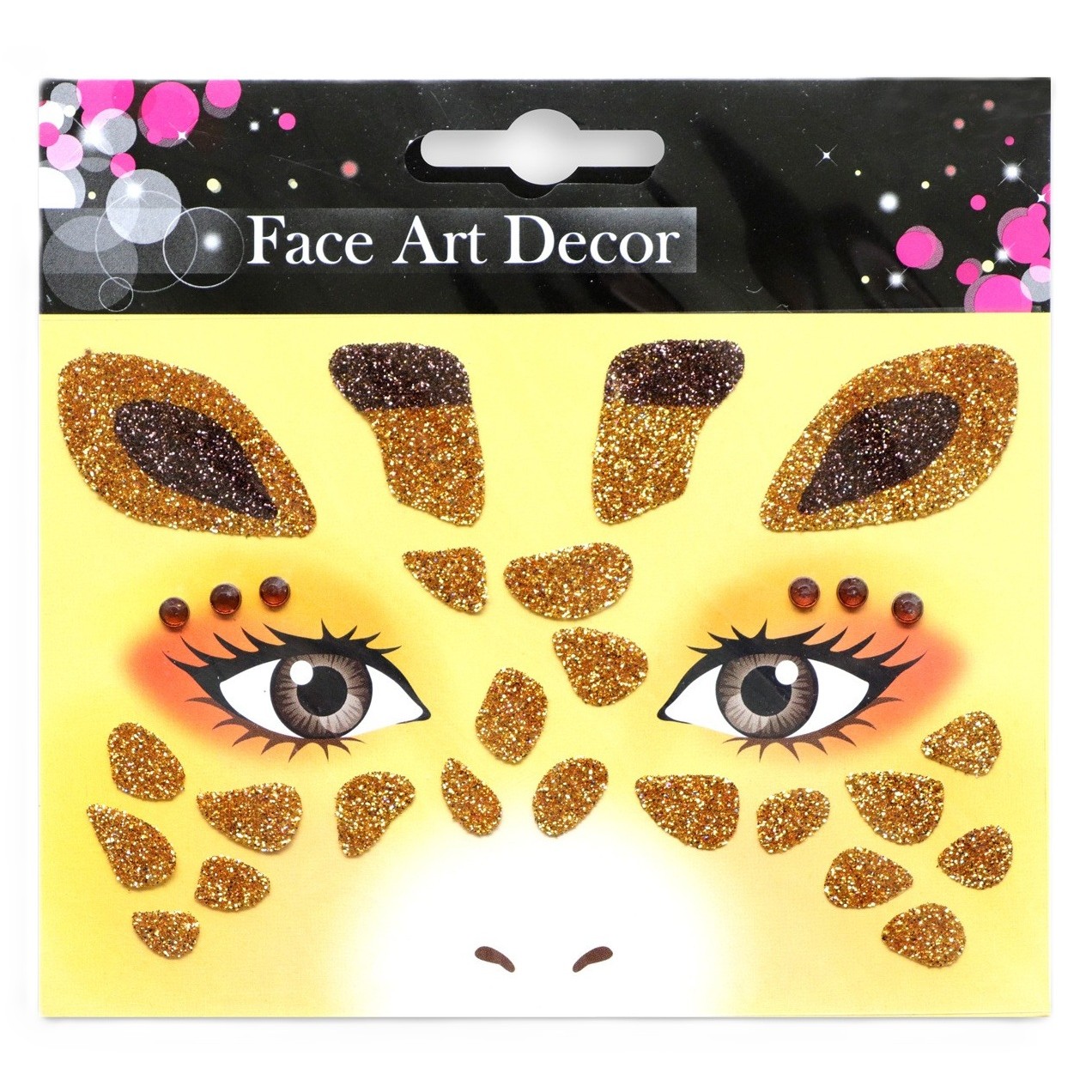 ✨TOATE PRODUSELE✨ - Sticker Temporar pentru Fata, , pentru Machiaj, Face Art, Halloween, Teatru, Model Girafa, Galben