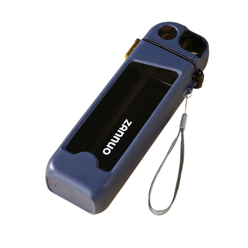 ✨TOATE PRODUSELE✨ - Sticla de Apa pentru Sport, , 350 ml, cu Pai si Capac, 23x7x4.4 cm, Buton de Blocare, din PC, Albastru