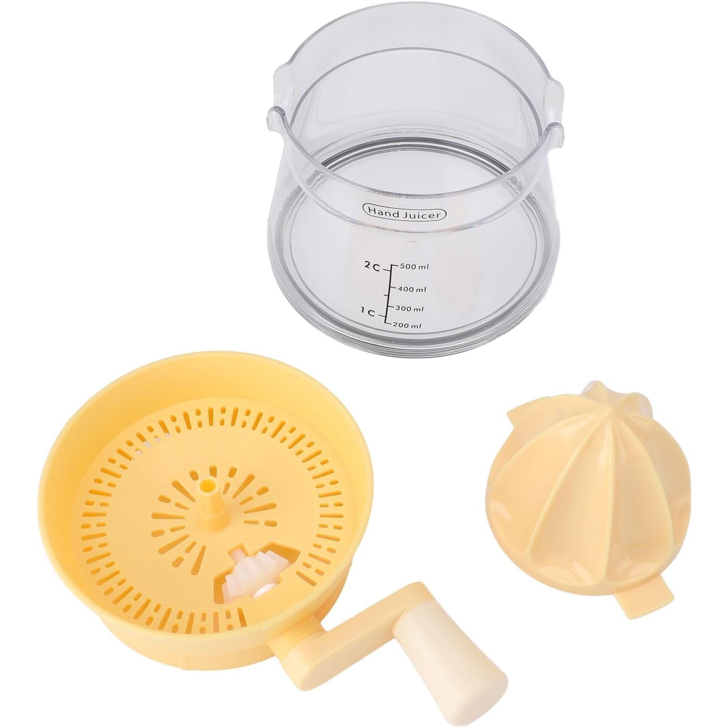 Storcator de Citrice Manual, , Rezistente, Usor de Folosit si Depozitat, Durabil, Calitativ, 16.5x13cm, Transparent/ Galben [6]