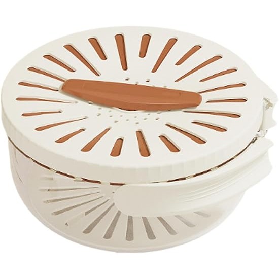 ✨TOATE PRODUSELE✨ - Strecuratoare 2 in 1 pentru Fructe si Legume, , Cos de Scurgere si Cutie de Depozitare, 15.5 x 8.3 cm, din PP, cu Maner si Capac, Maro