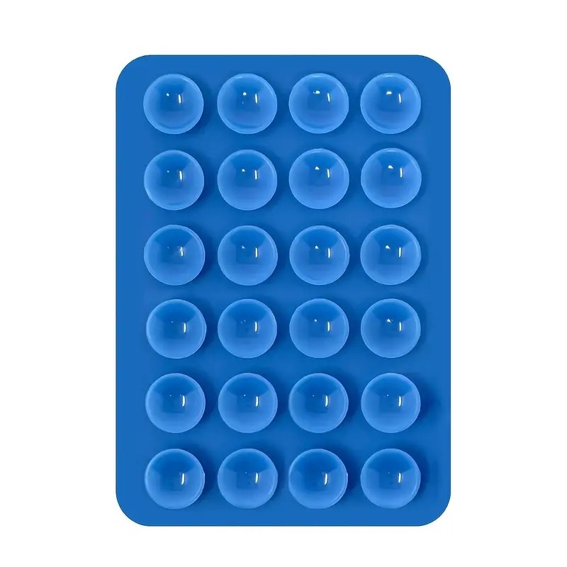 Suport Adeziv Universal, , pentru Telefon/Tableta, cu 24 Ventuze, potrivit pentru Tik-Tok/Selfie/Vizionare Video, din Silicon, 8 x 5.5 x 1 cm, Albastru [5]