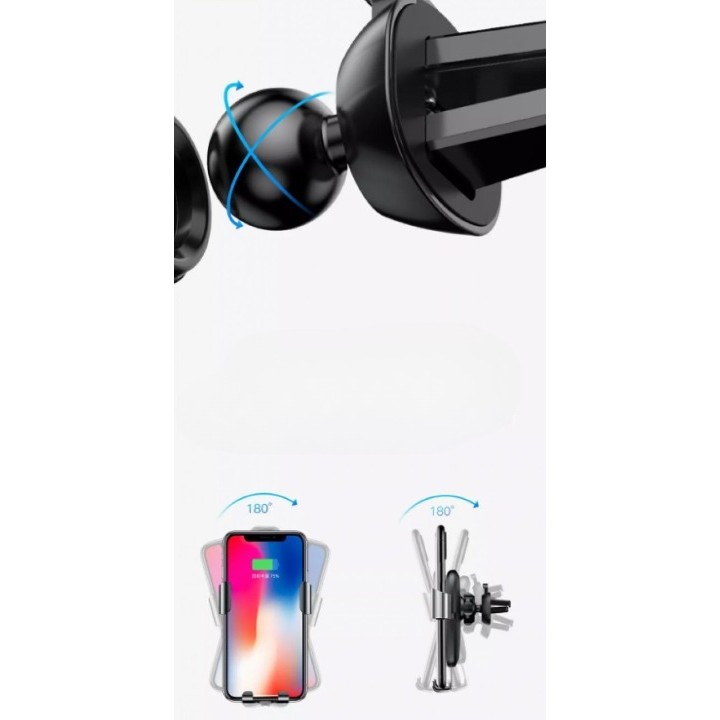 Suport auto cu incarcare wireless (inductie), Fast Charge WUW W2 negru [6]