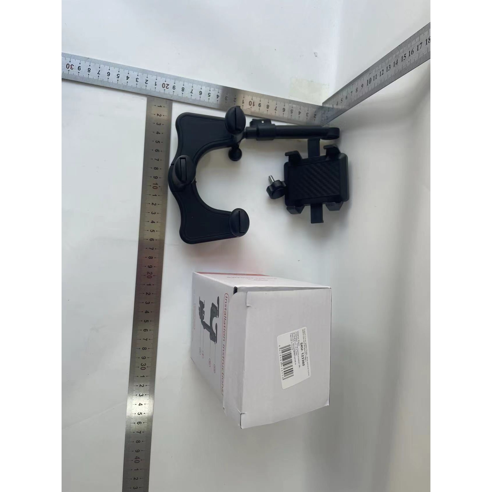 Suport auto cu atasare la oglinda retrovizoare, model Y611, rotativ 360 de grade și retractabil, multifuncțional, compatibil cu toate telefoanele mobile, Negru [6]