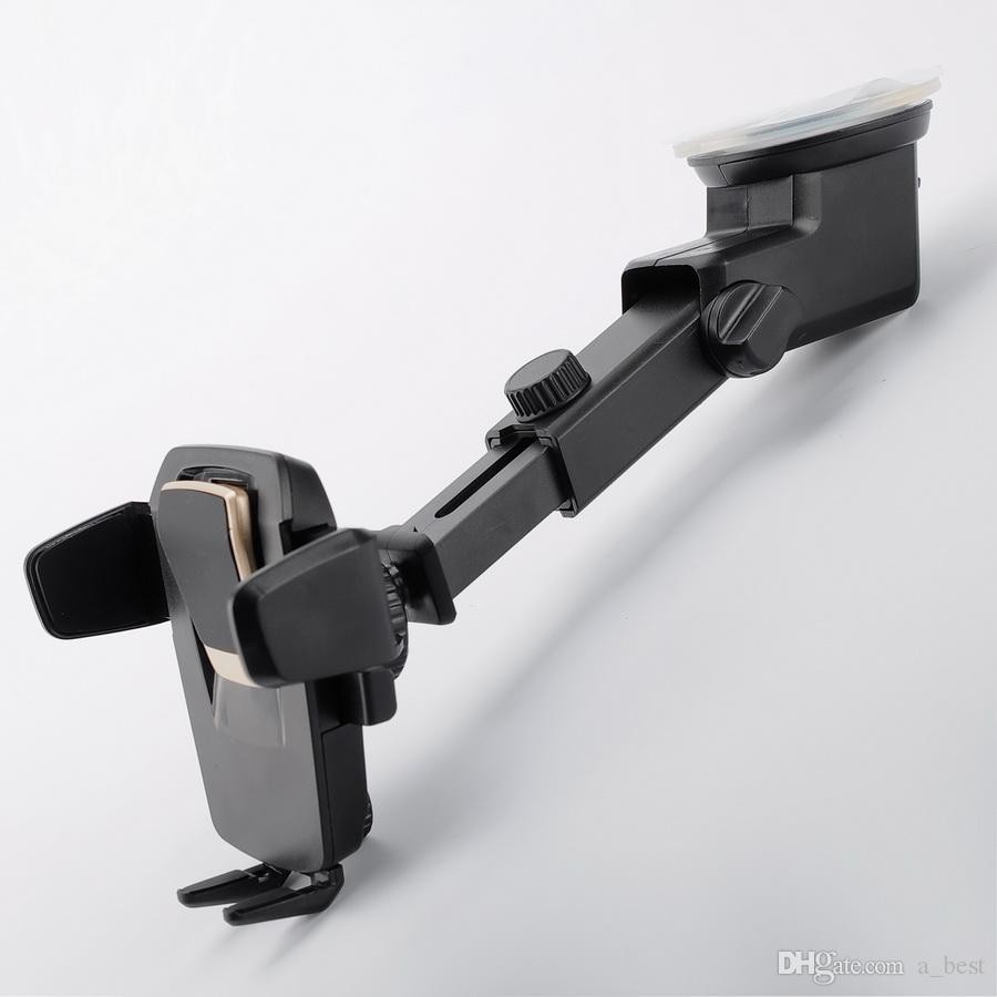 Suport auto pentru telefon, 2nd A1 Telescopic cu Ventuza Negru [5]