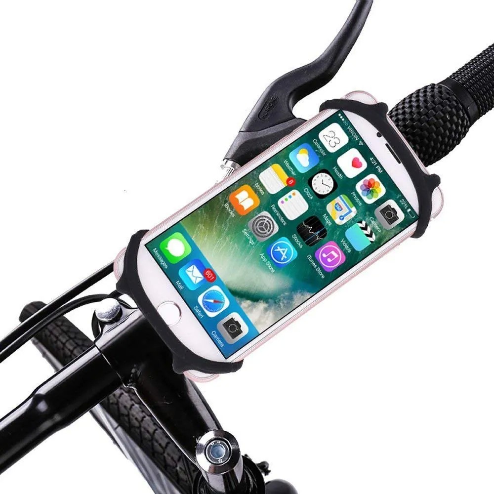 Suporţi Bicicletă - Suport Telefon pentru Bicicleta, Motocicleta, Trotineta, din Silicon 4-7 inch, Negru