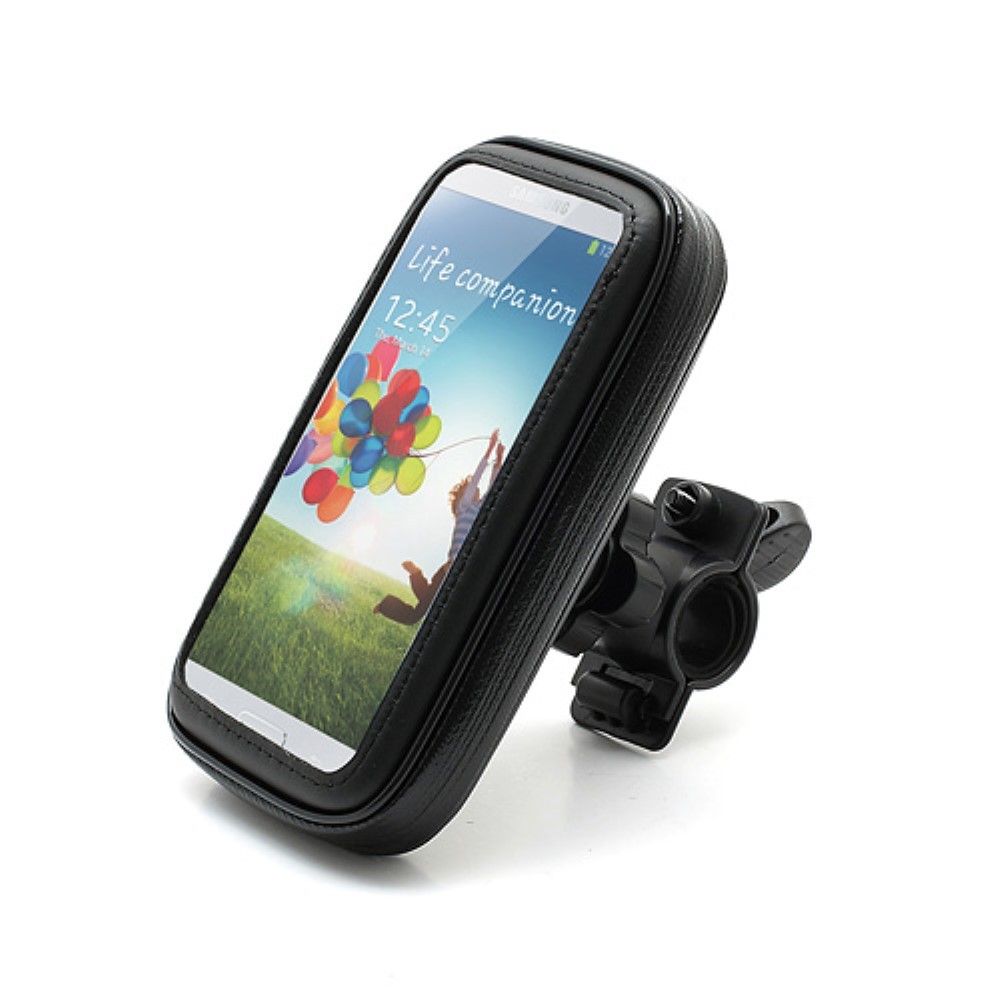 Suporţi Bicicletă - Suport husa telefon mobil pentru bicicleta si motocicleta, rezistent apa si socuri, touchscreen, 360 rotativ, negru, 4.8 - 5.4 inch