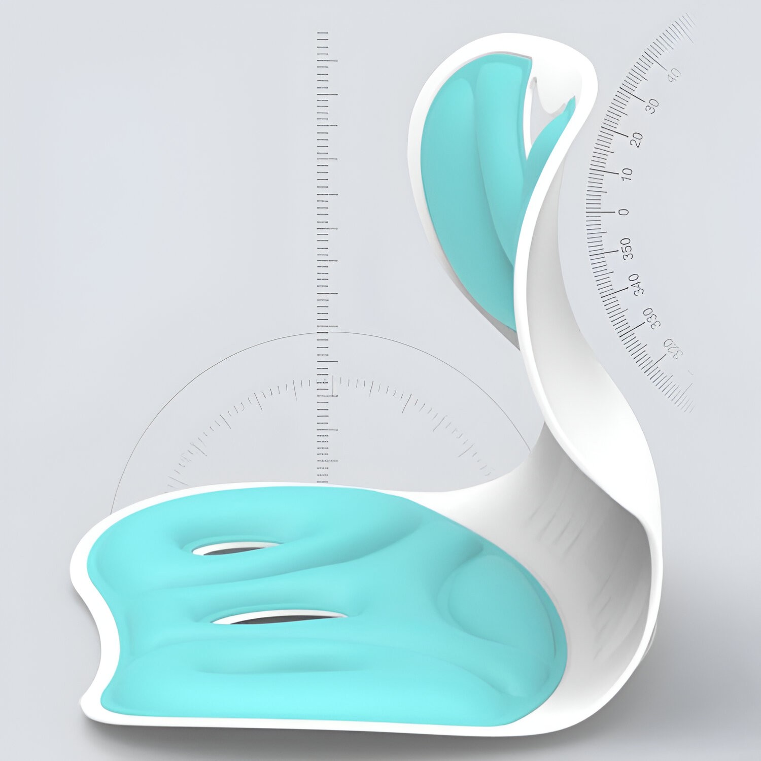 Suport pentru Scaun, , pentru Corectarea Posturii, Portabil, Ergonomic, Ameliorare Durere, Respirabil, 36x34x33 cm, Marime L, Verde [6]