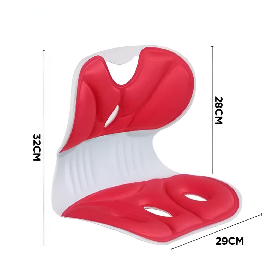 Suport pentru Scaun, , pentru Corectarea Posturii, Portabil, Ergonomic, Ameliorare Durere, Respirabil, 32x29x28 cm, Marime S, Rosu [2]