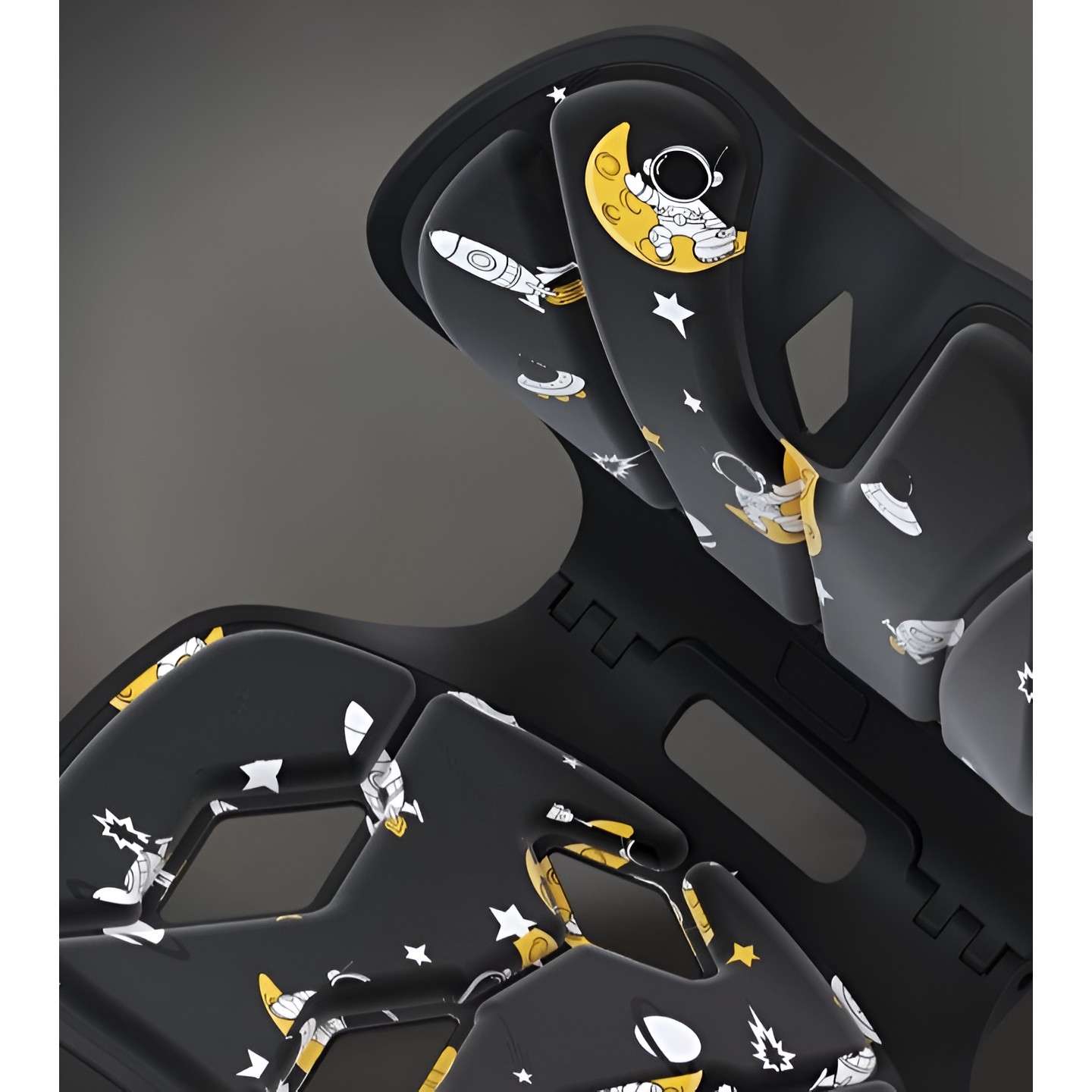 Suport pentru Scaun, , pentru Corectarea Posturii, Portabil, Pliabil, Ergonomic, Ameliorare Durere, Respirabil, 35x32x30 cm, Marime L, Model Rachete, Negru [2]