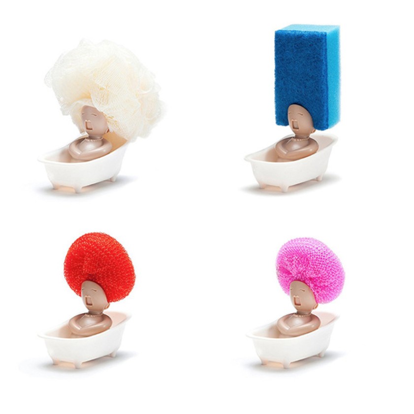 Accesorii Bucătărie - Suport pentru Spalat Vase, , pentru Burete/Sarma, Model Cada, Alb/Bej