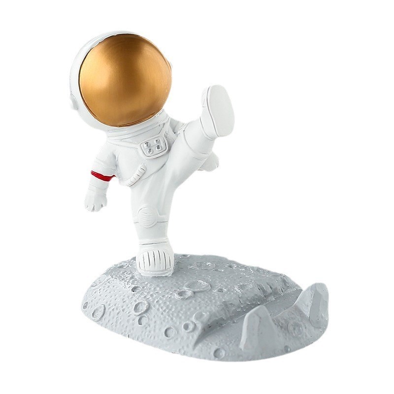 ✨TOATE PRODUSELE✨ - Suport pentru Telefon, , Suport de Birou pentru Telefon, Suport Telefon pentru Copii, Model Astronaut, Model 1, 9 x 10 x 6.5 cm, Plastic, Alb