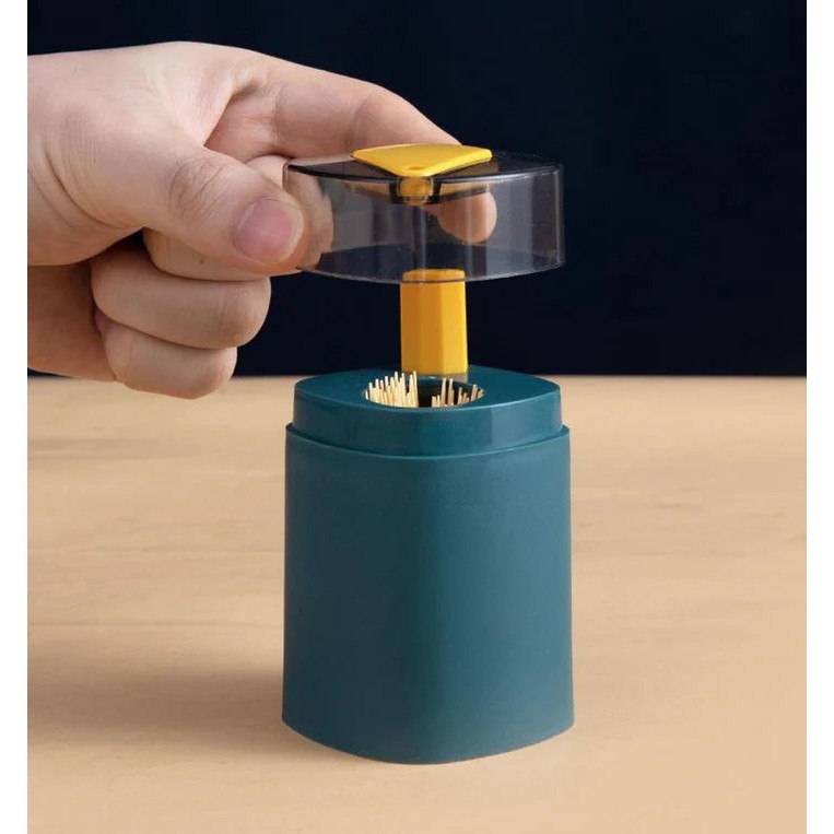 Suport Scobitori, , Automat, cu Buton si Capac, din PP, 9.5x6 cm, Albastru [10]