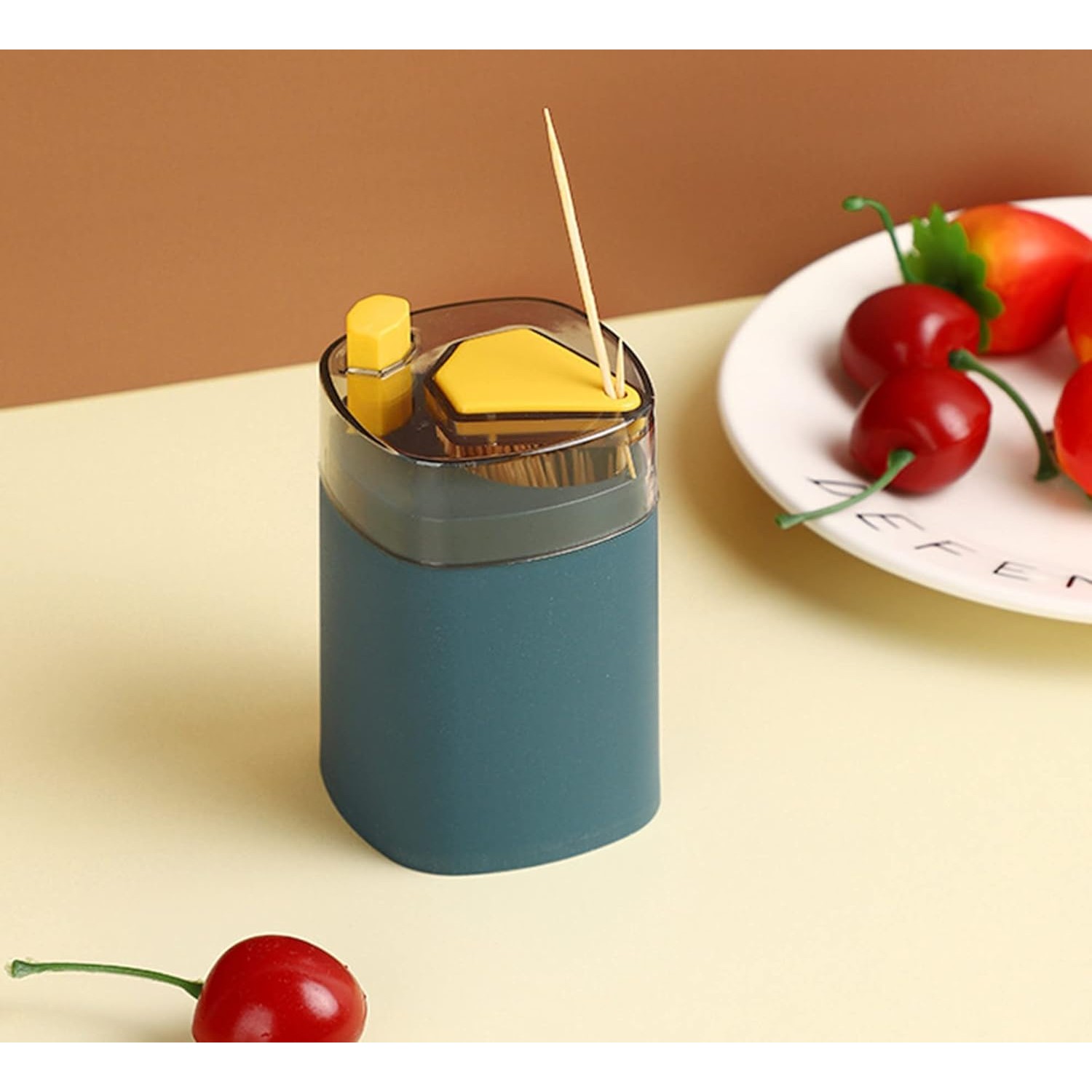 Suport Scobitori, , Automat, cu Buton si Capac, din PP, 9.5x6 cm, Albastru [5]