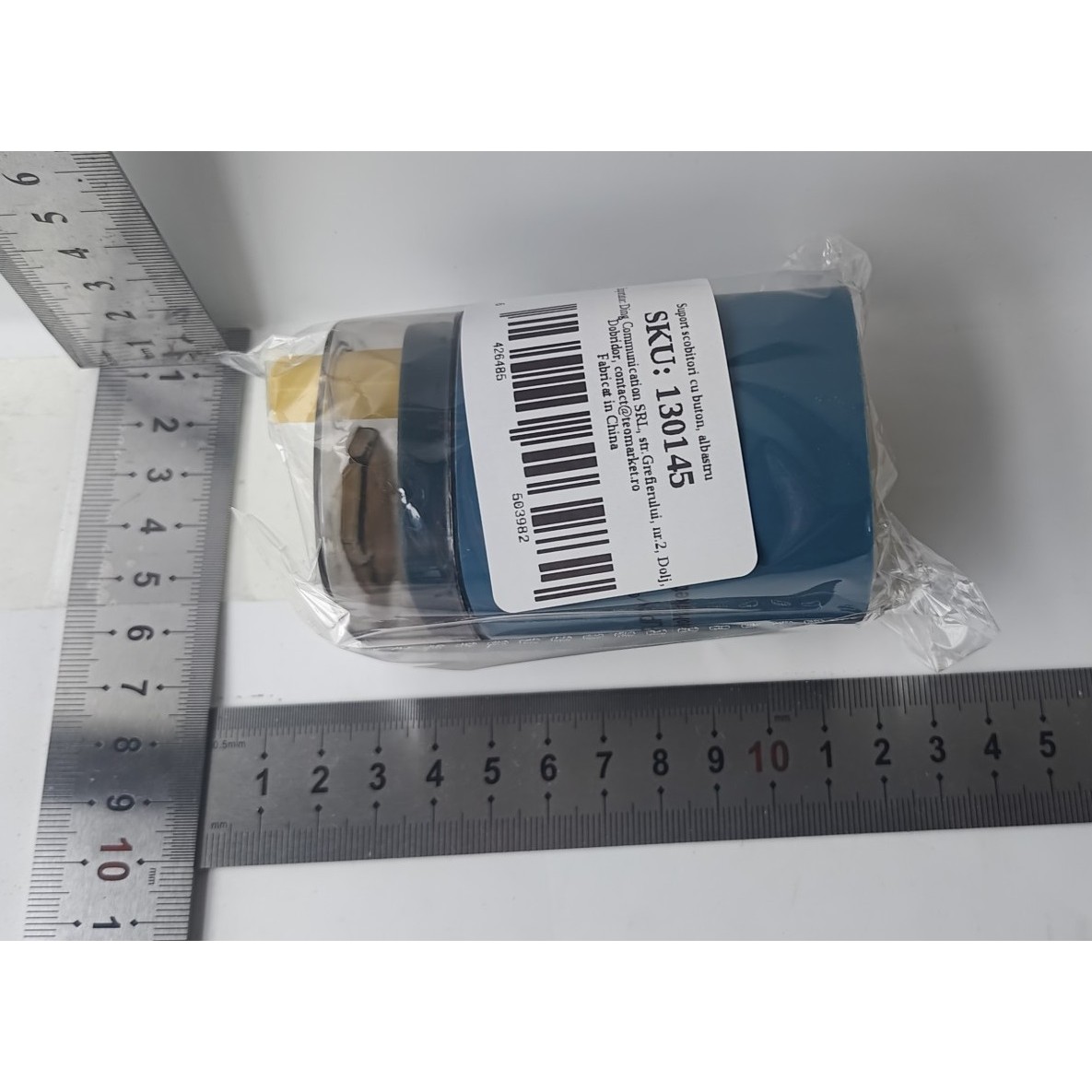 Suport Scobitori, , Automat, cu Buton si Capac, din PP, 9.5x6 cm, Albastru [7]