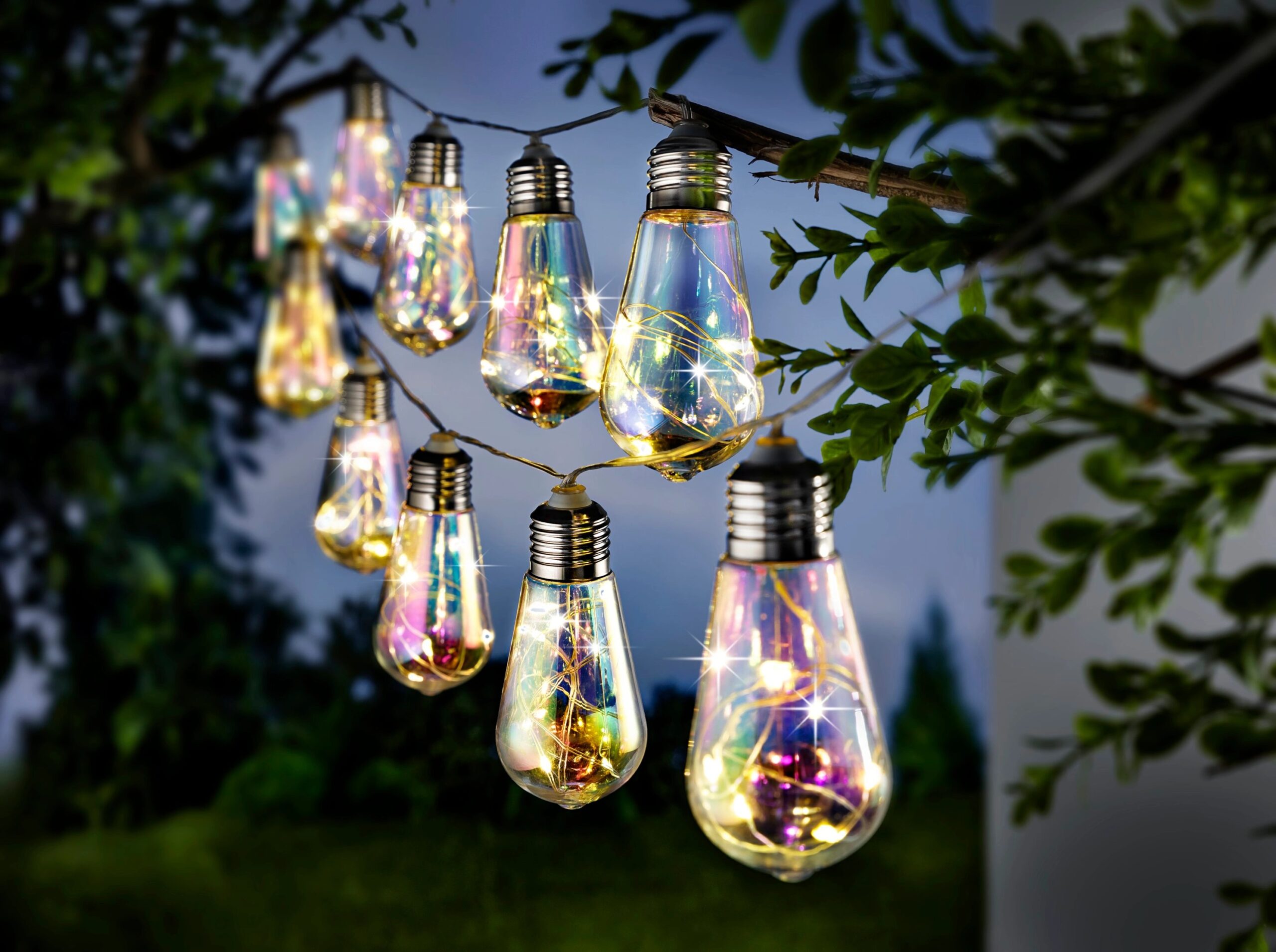 Ghirlanda luminoasa, LED, model Felisi, 10 becuri, 380cm, incarcare solara, lumina alb multicolor [5]