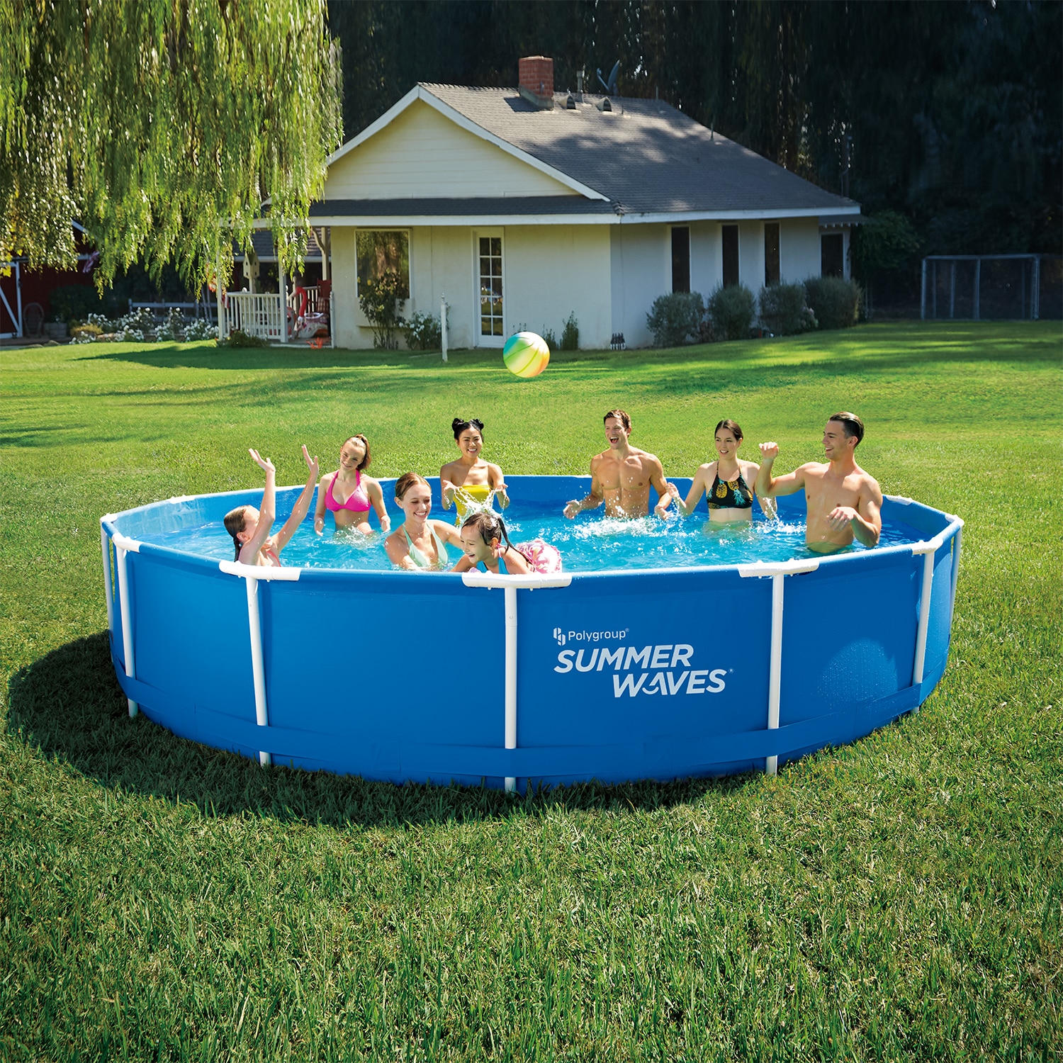 Piscina cadru metalic Summer Waves, 457×91 cm, 13.000 litri, cu toate accesoriile [2]